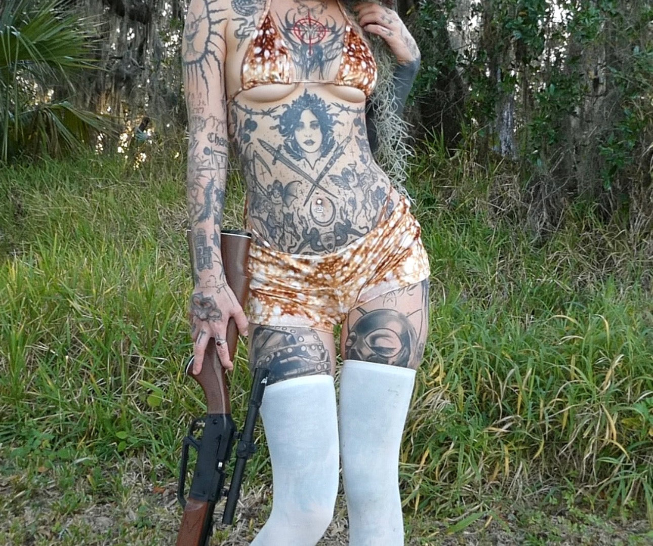 Bxmbi deer bikini velvet shorts set