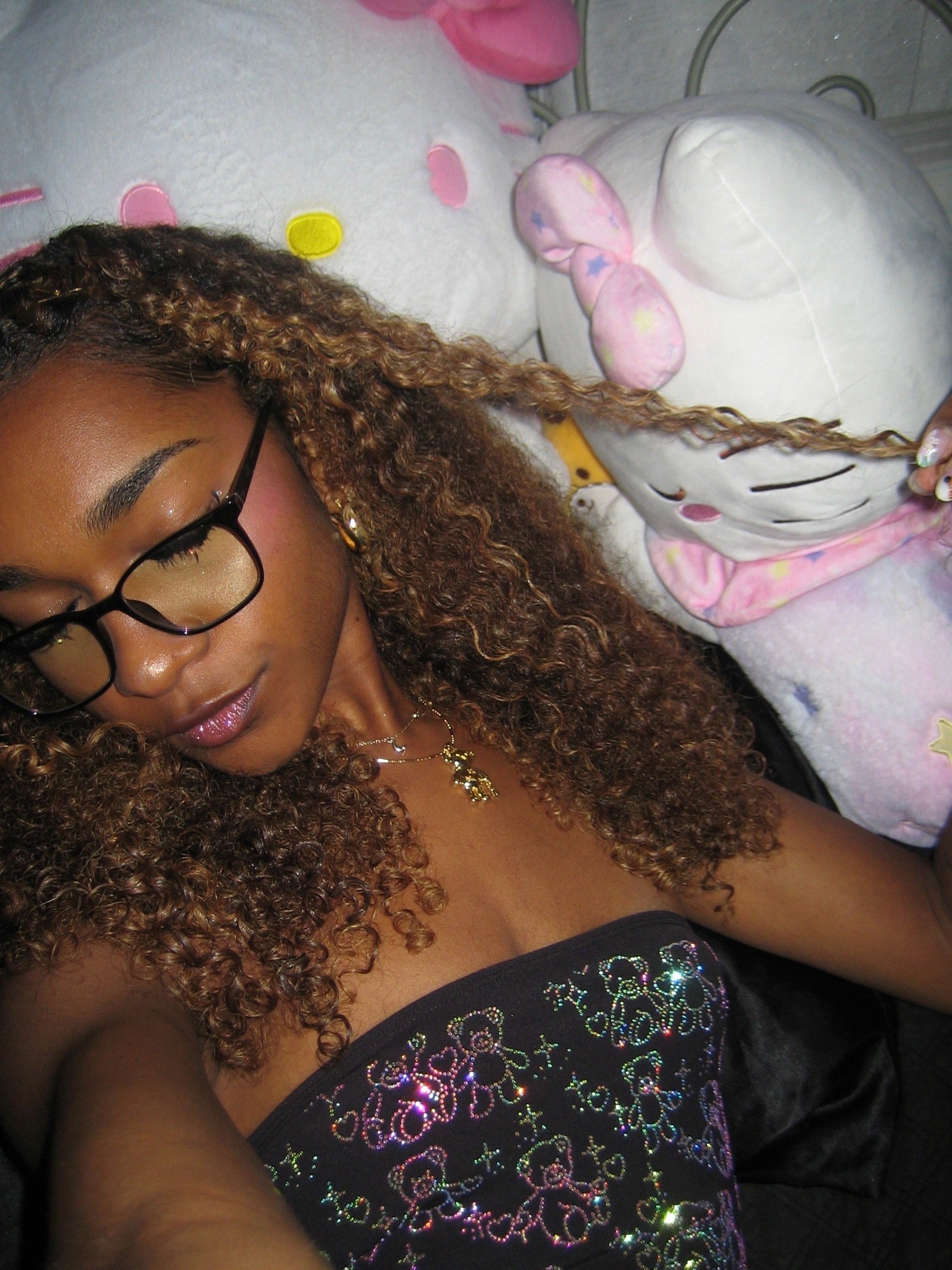 Teddy bear rhinestone tube top