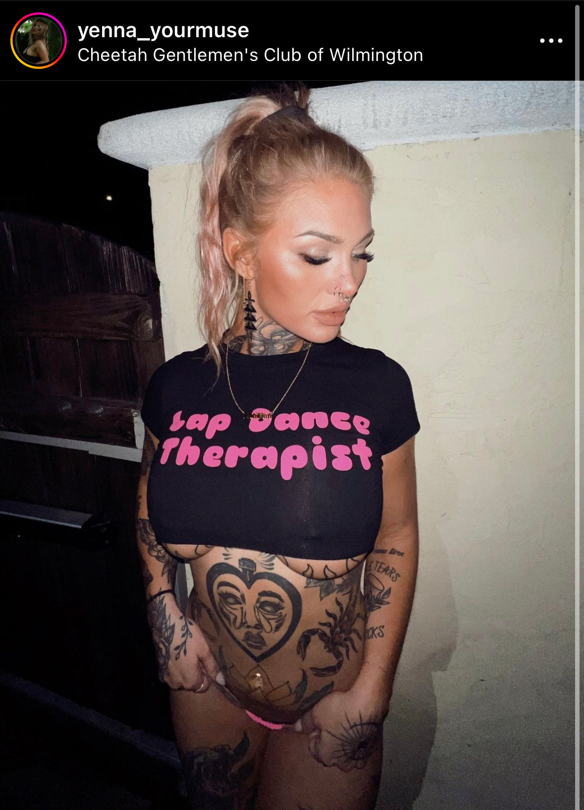 Lap dance therapist crop top