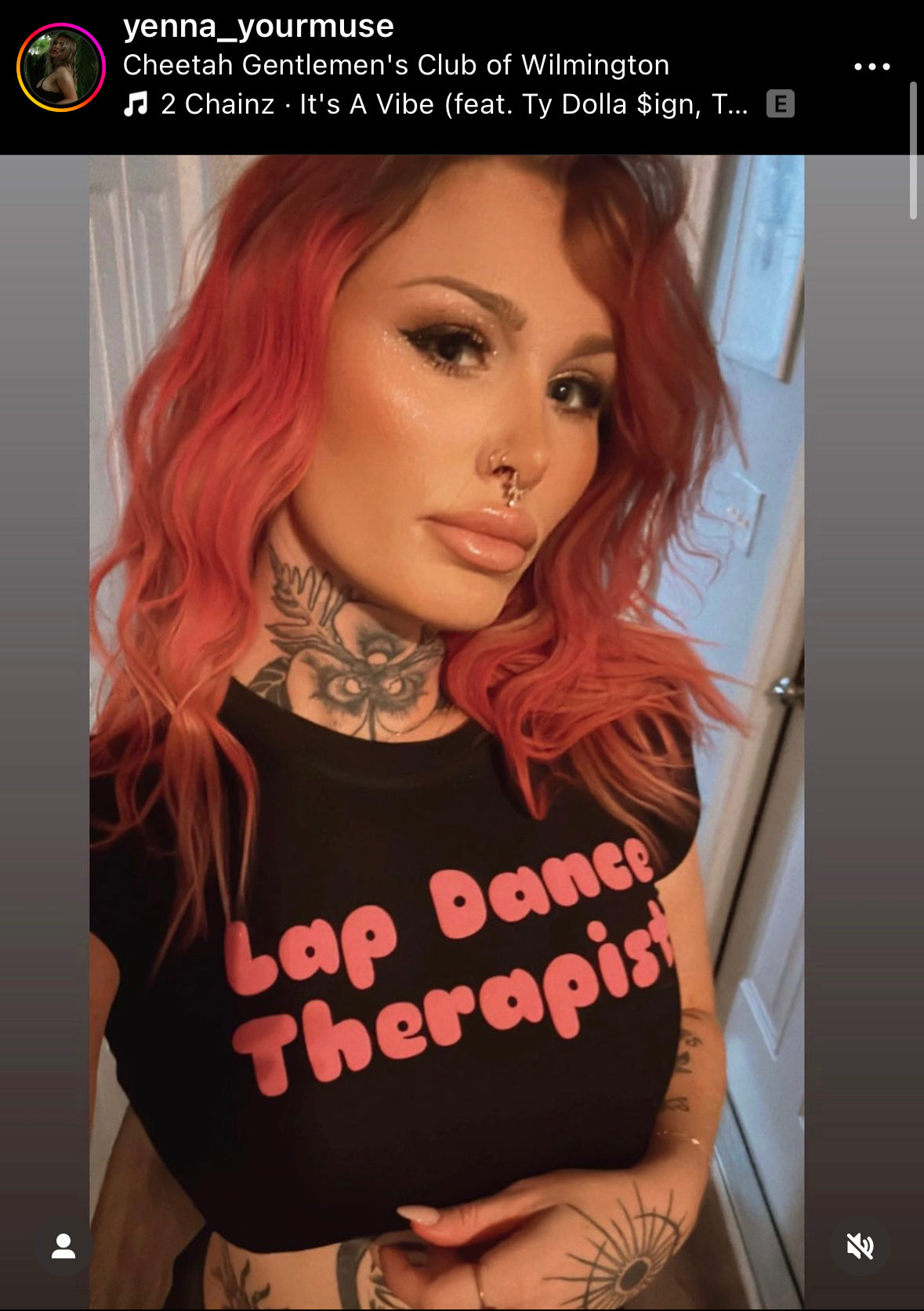 Lap dance therapist crop top