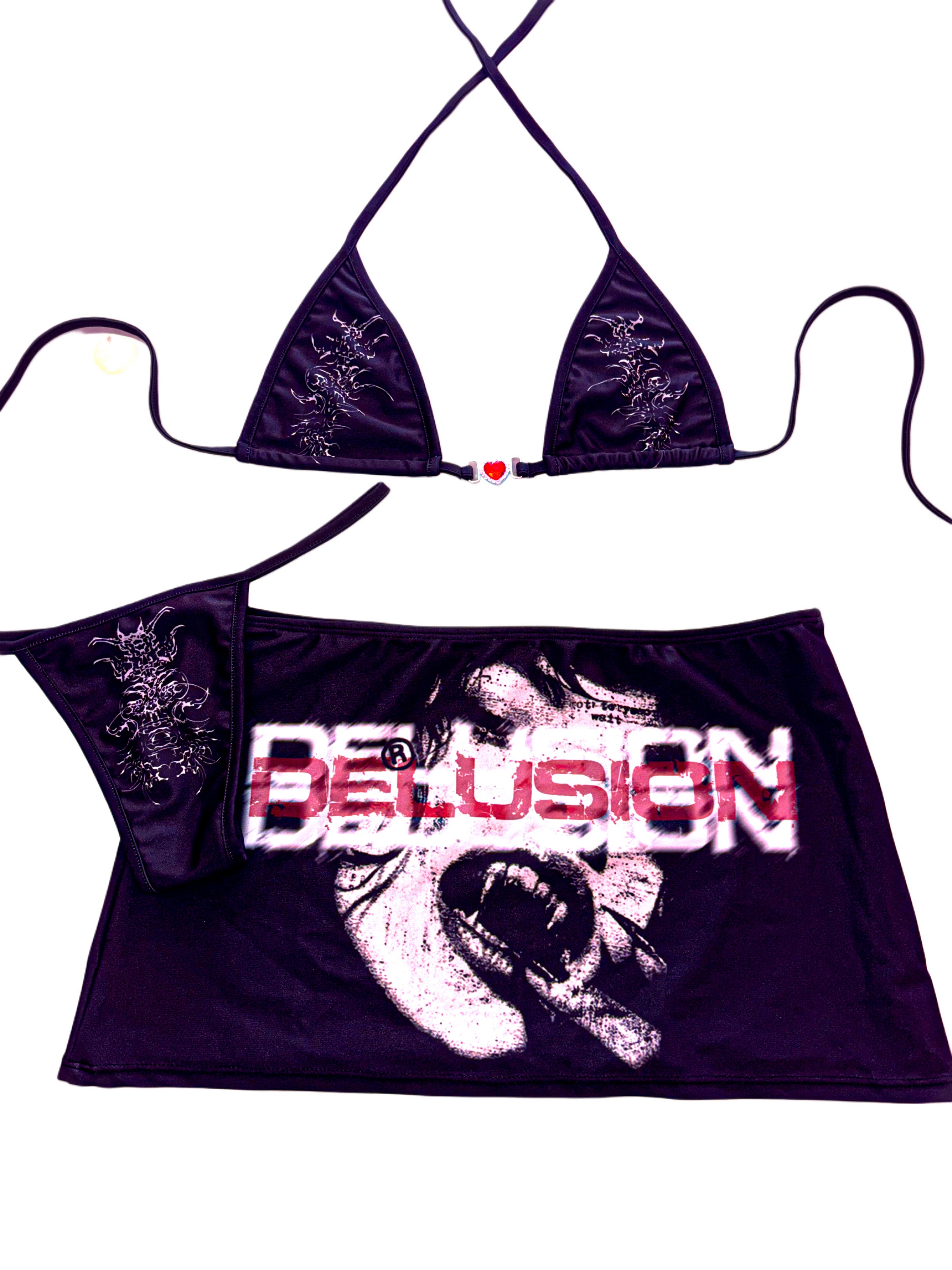 Delusion cyber sigilism miniskirt bikini set