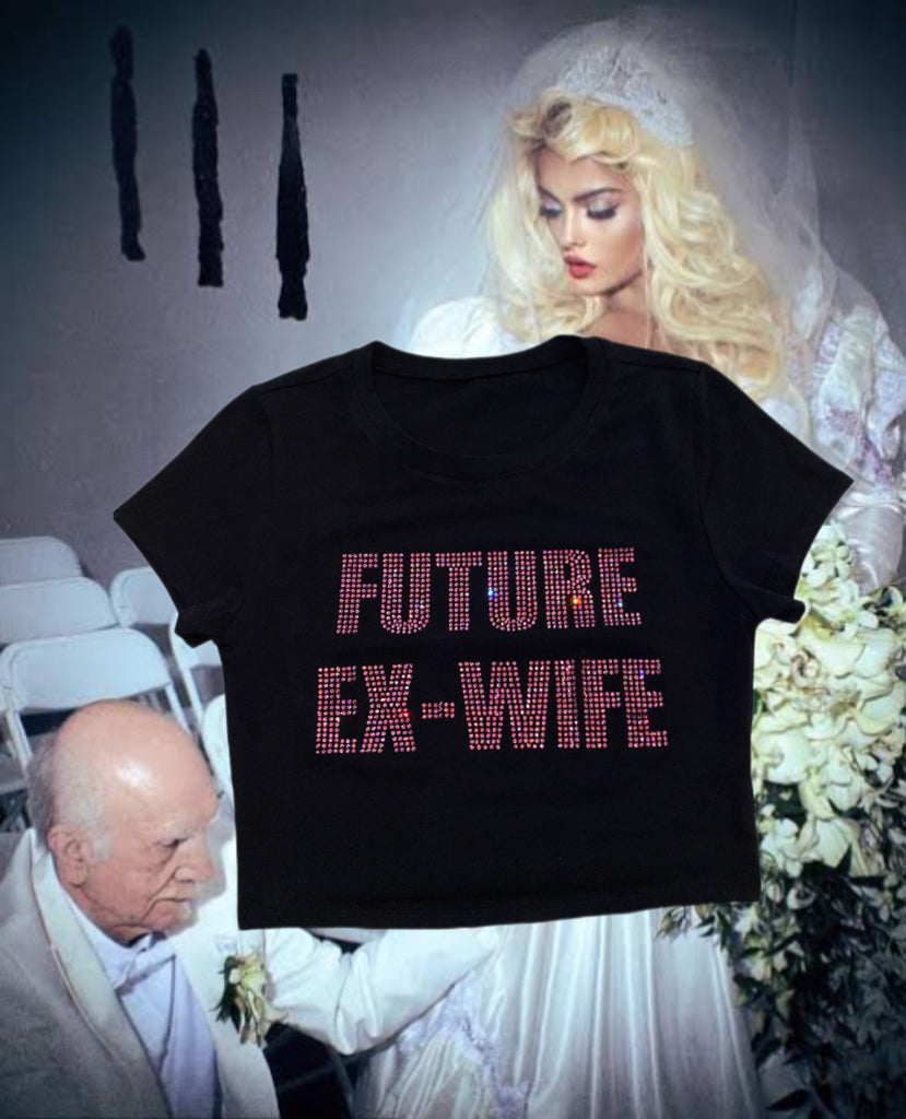 Future Ex-Wife rhinestone crop top - Bikinis, Monokinis, skirt sets, and apparel inspired by strippers - Bubblegum The Brand