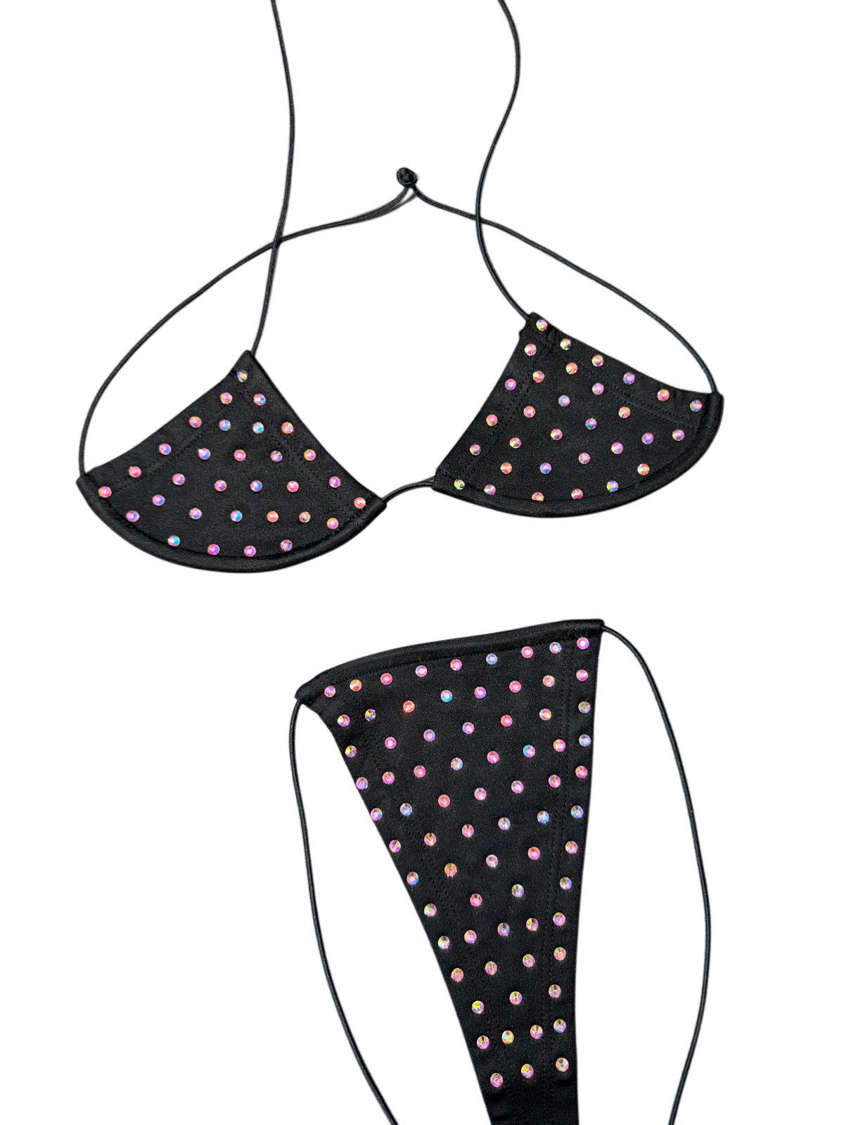 Black Rhinestone String Microkini | Bubblegum The Brand