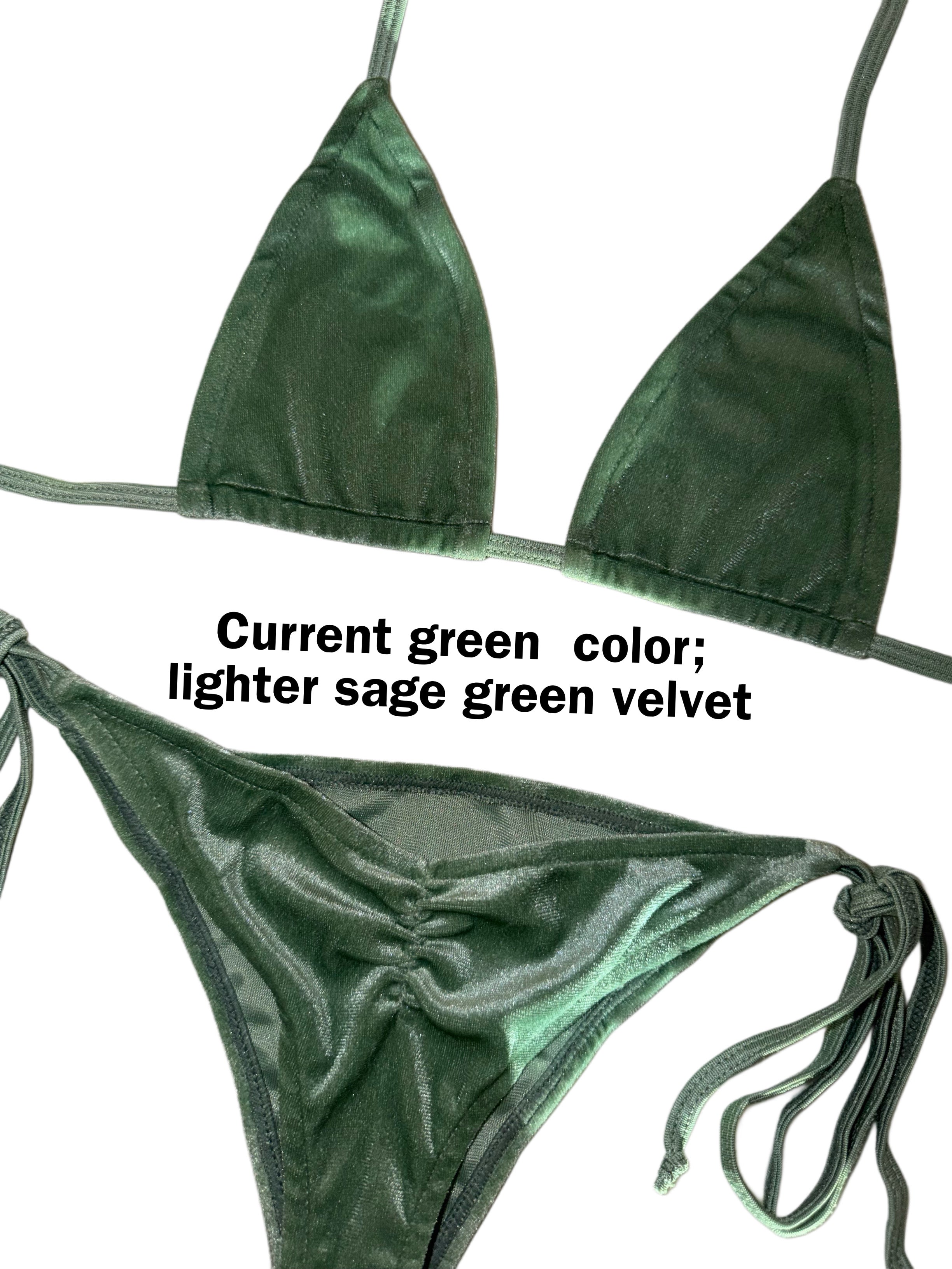 Velvet bikinis earth tones