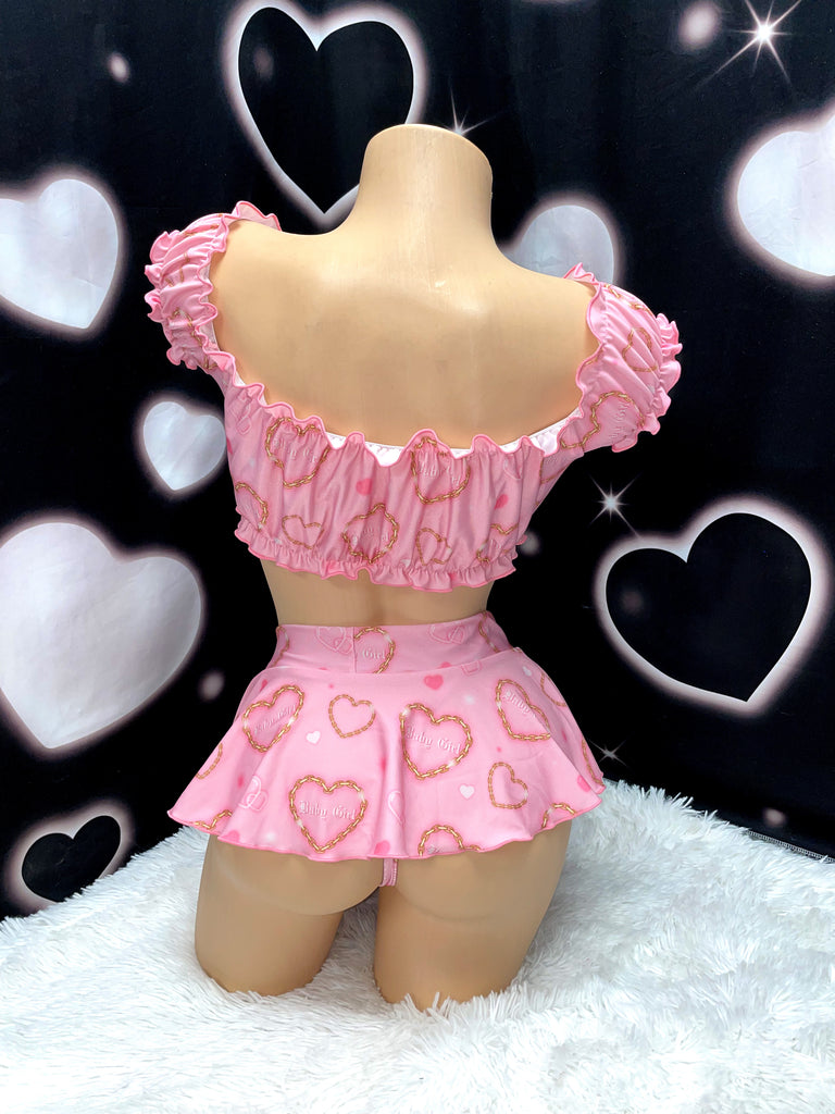 Babygirl ruffle skirt set - Bikinis, Monokinis, skirt sets, and apparel inspired by strippers - Bubblegum The Brand