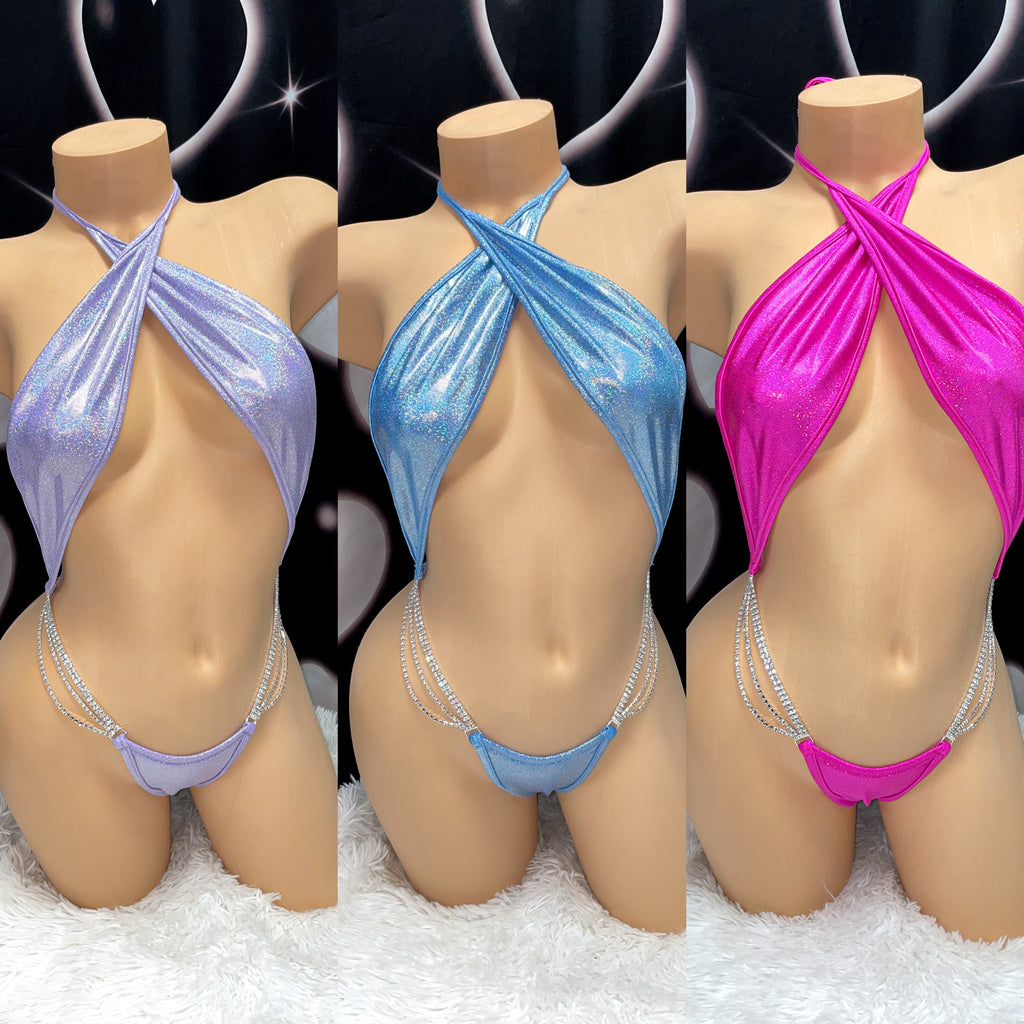 Tiffany rhinestone slingshot one piece - Bikinis, Monokinis, skirt sets, and apparel inspired by strippers - Bubblegum The Brand