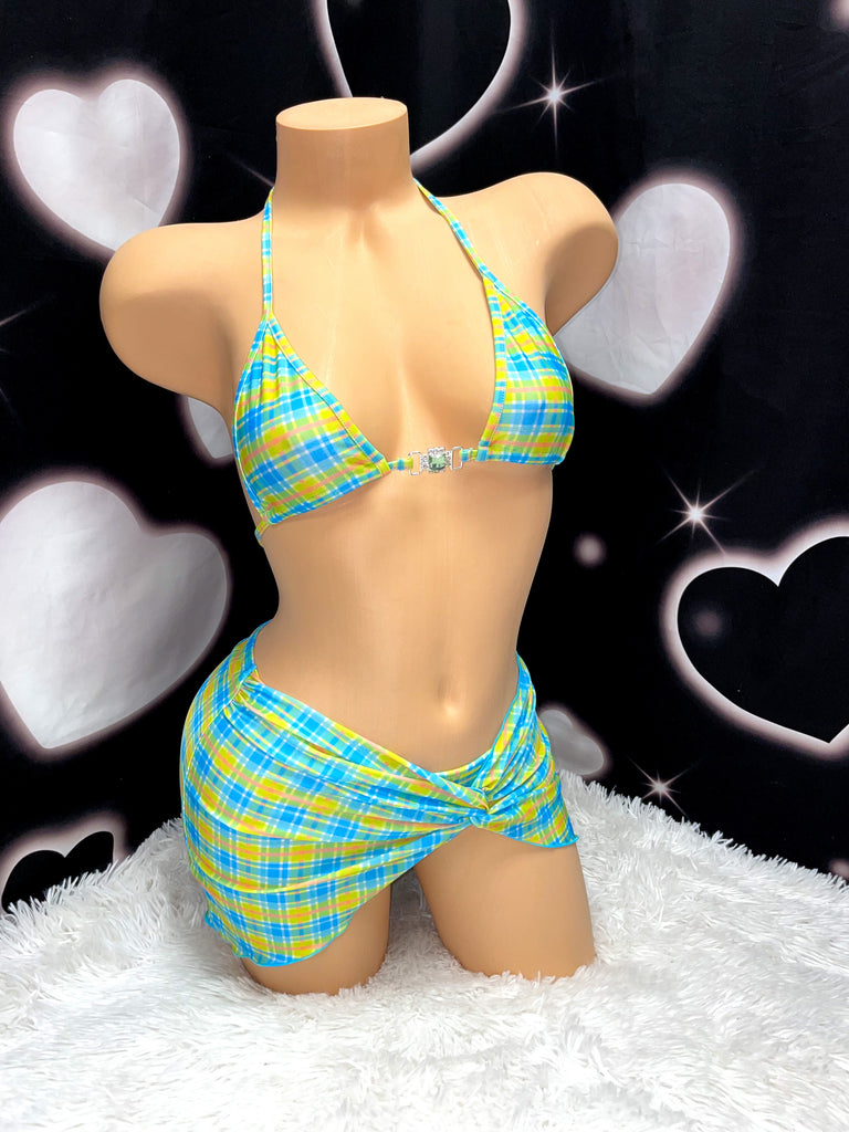 Daydreamer plaid bikini skirt set - Bikinis, Monokinis, skirt sets, and apparel inspired by strippers - Bubblegum The Brand