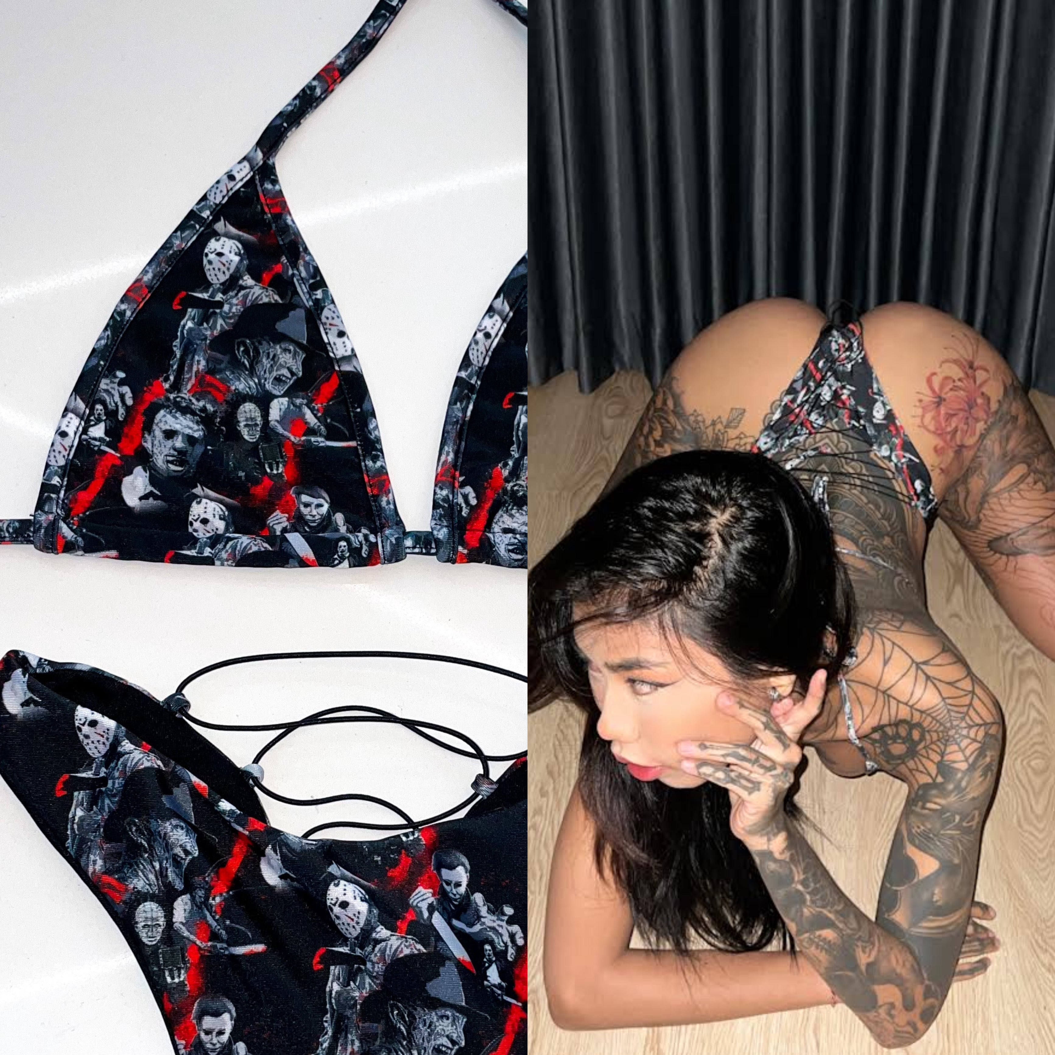 Nightmare corset bikini - Bikinis, Monokinis, skirt sets, and apparel inspired by strippers - Bubblegum The Brand