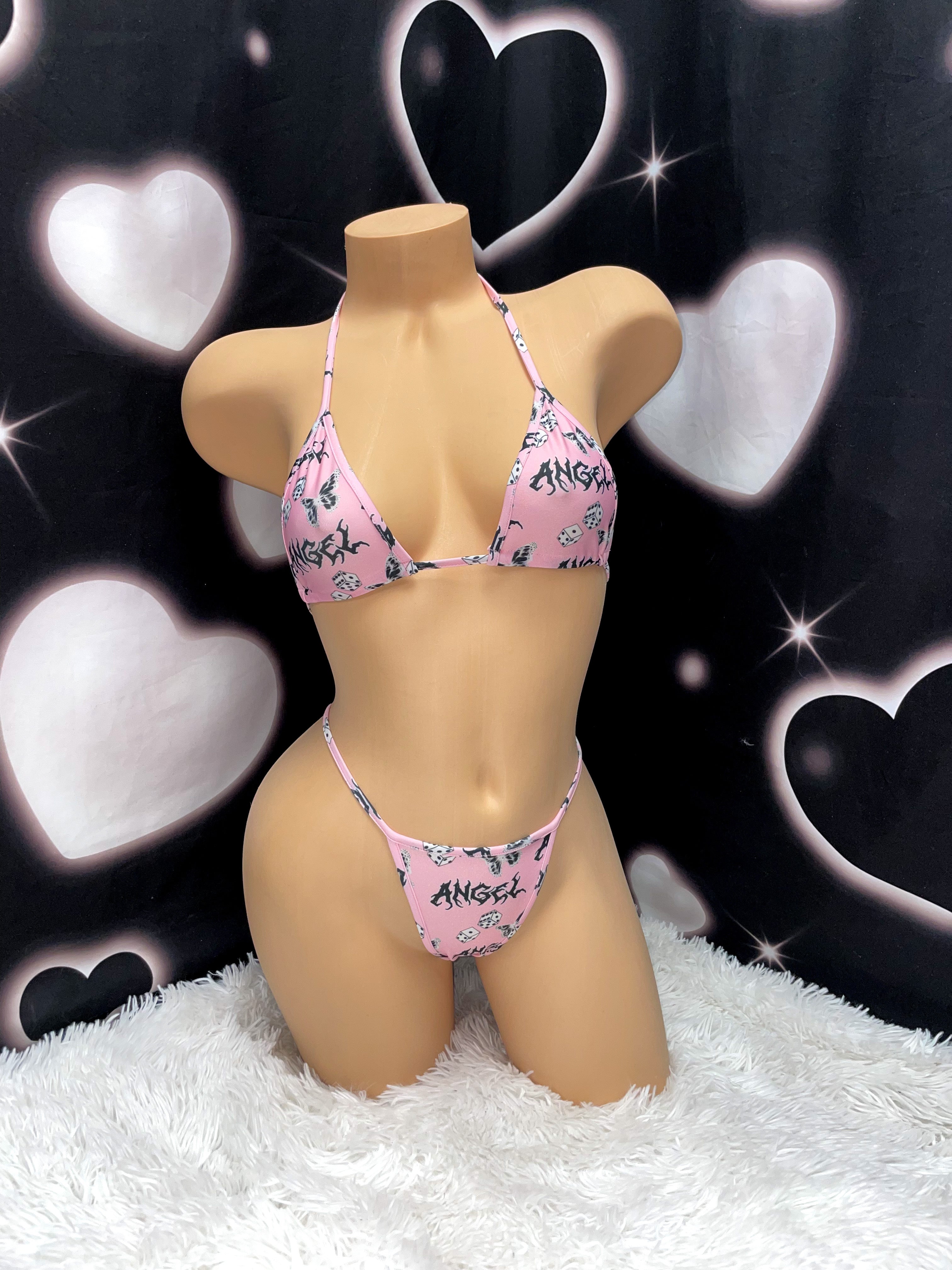 Luck of an Angel chaps bikini set - Bikinis, Monokinis, skirt sets, and apparel inspired by strippers - Bubblegum The Brand