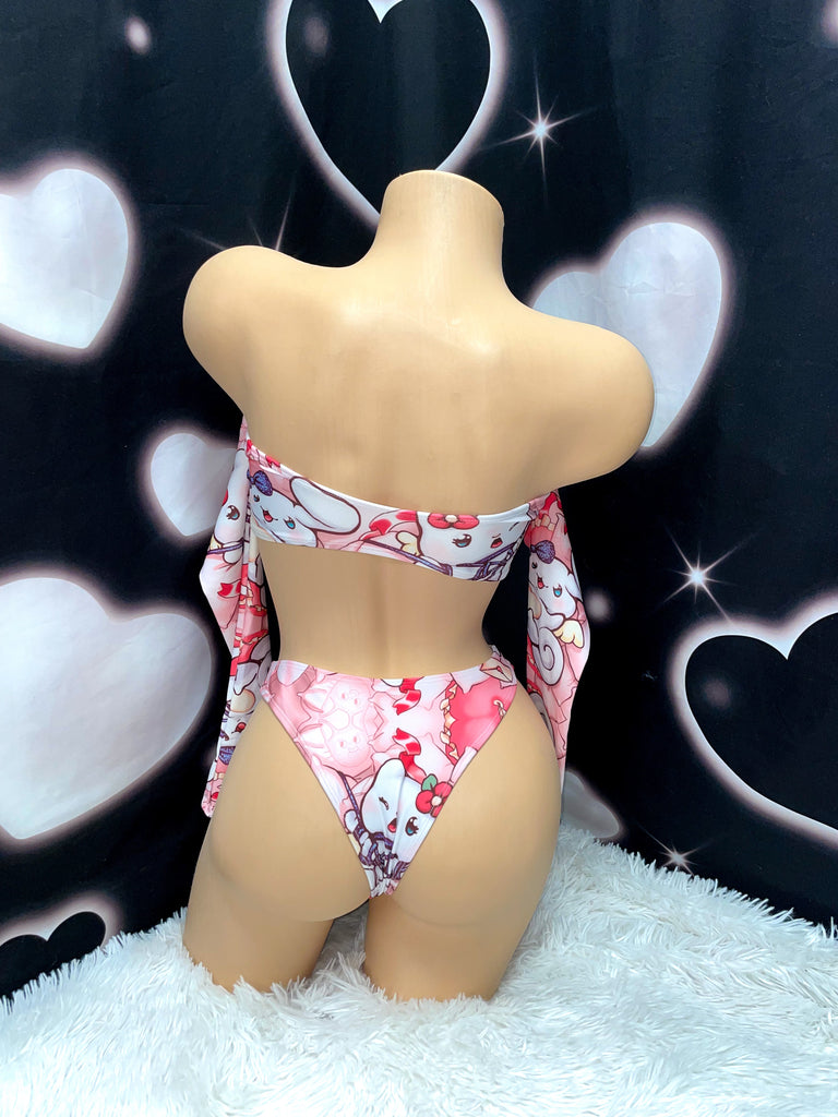 Love letter long sleeve top bikini - Bikinis, Monokinis, skirt sets, and apparel inspired by strippers - Bubblegum The Brand