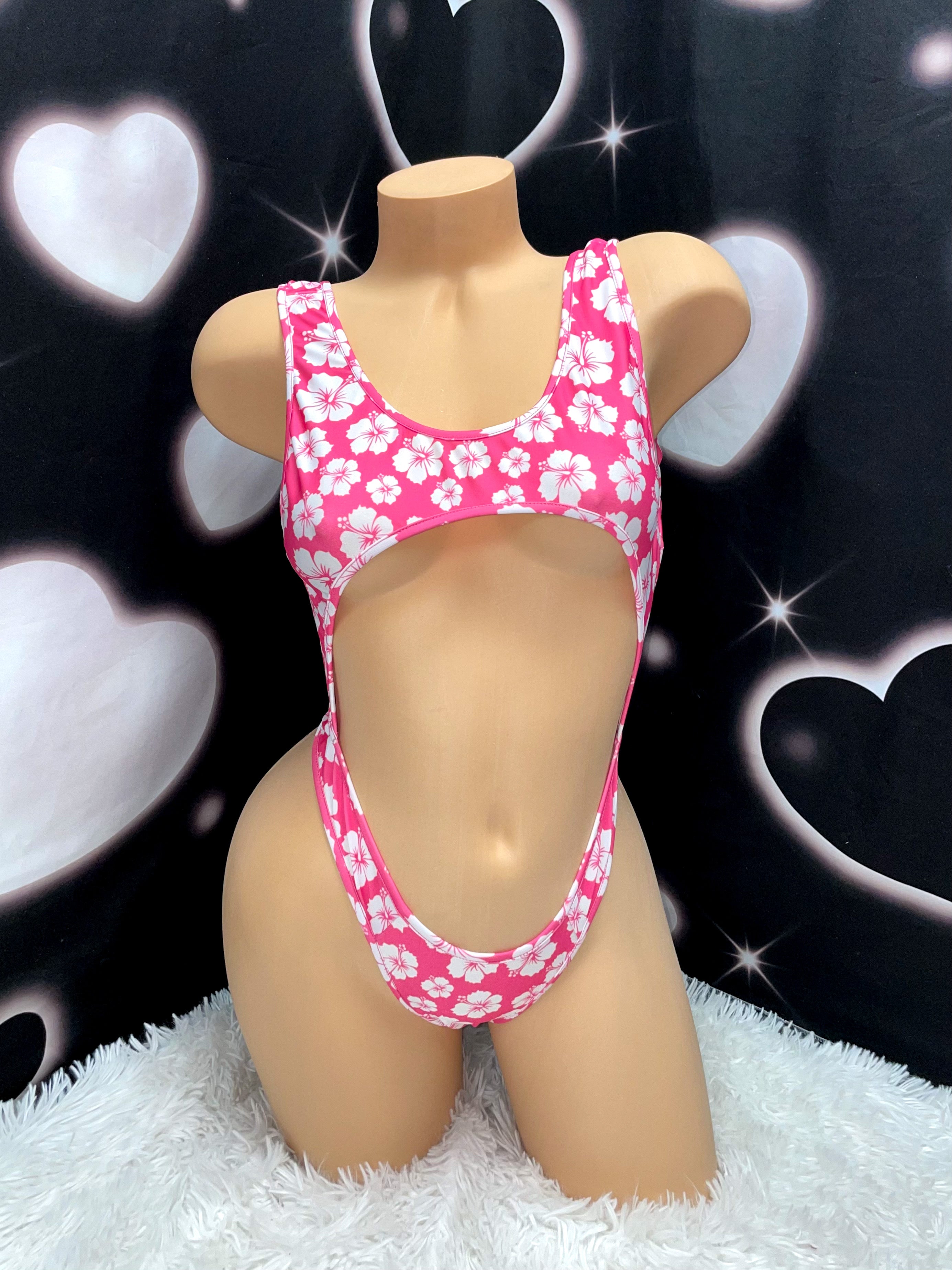 Lei me down peekaboo one piece - Bikinis, Monokinis, skirt sets, and apparel inspired by strippers - Bubblegum The Brand