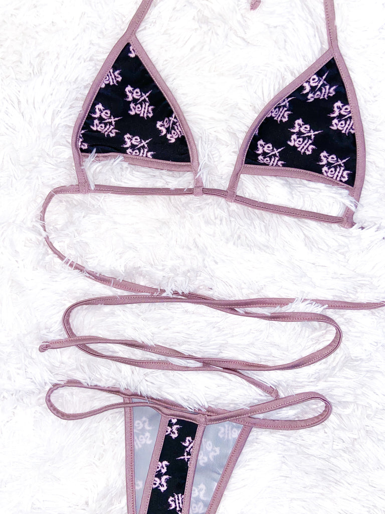 Sex Sells bikini violet - Bikinis, Monokinis, skirt sets, and apparel inspired by strippers - Bubblegum The Brand