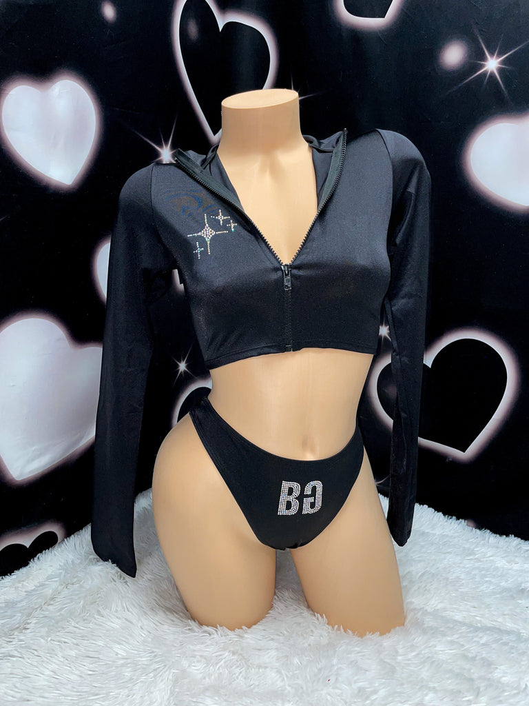 Sex symbol rhinestone set - Bikinis, Monokinis, skirt sets, and apparel inspired by strippers - Bubblegum The Brand