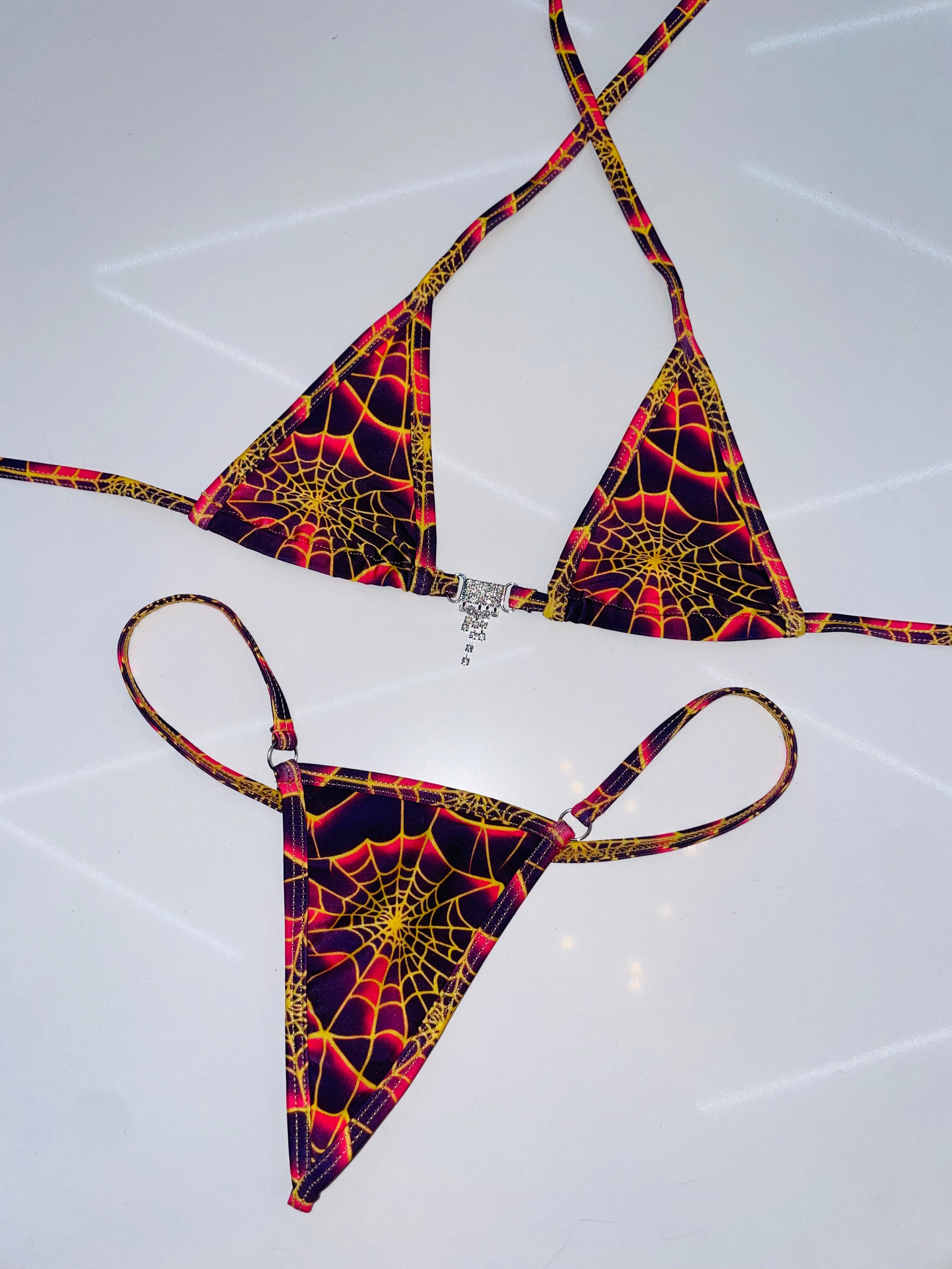 Cyberwebs sparkle microkini - Bikinis, Monokinis, skirt sets, and apparel inspired by strippers - Bubblegum The Brand