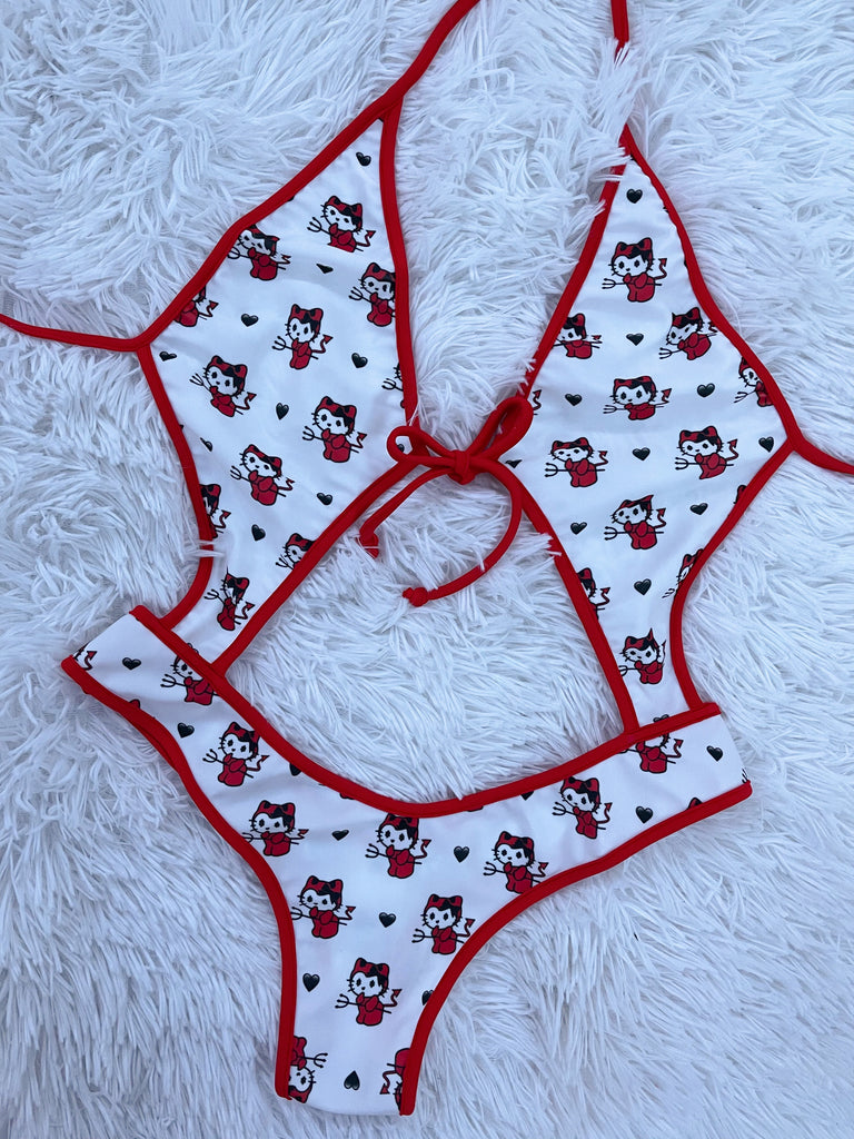 Devil kitty one piece - Bikinis, Monokinis, skirt sets, and apparel inspired by strippers - Bubblegum The Brand
