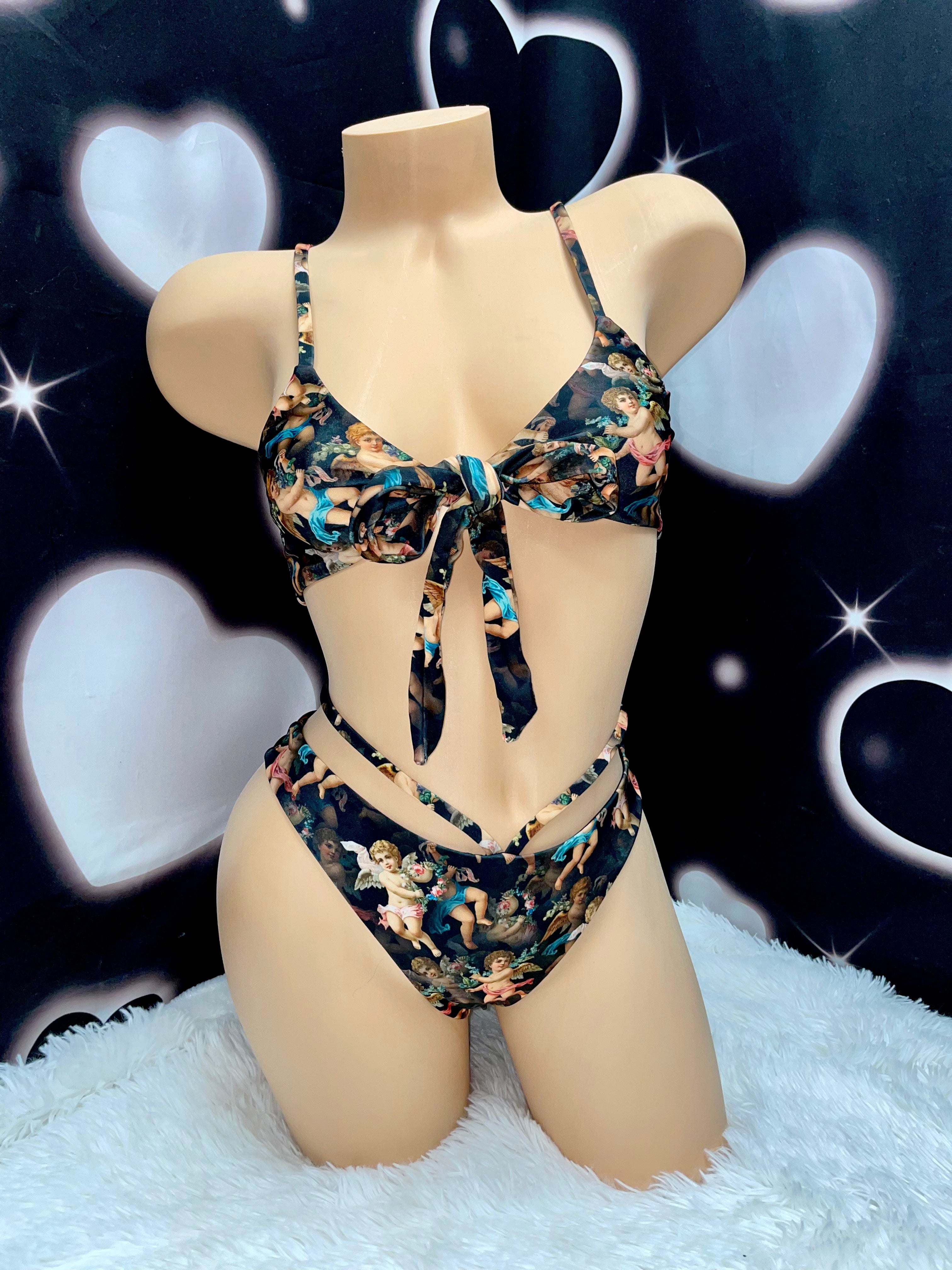 Cherub bow bikini set - Bikinis, Monokinis, skirt sets, and apparel inspired by strippers - Bubblegum The Brand