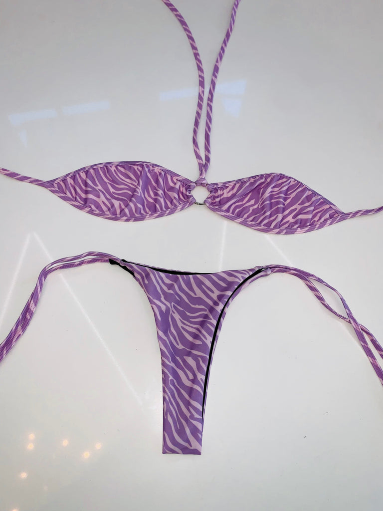 Purple zebra ring bikini - Bikinis, Monokinis, skirt sets, and apparel inspired by strippers - Bubblegum The Brand
