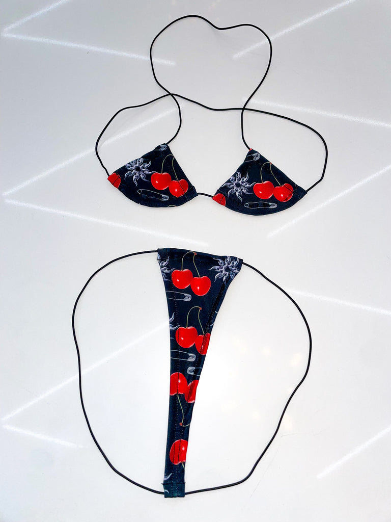 Cherry tribal string microkini - Bikinis, Monokinis, skirt sets, and apparel inspired by strippers - Bubblegum The Brand