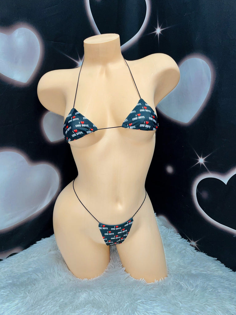 I love emo boys string mico - Bikinis, Monokinis, skirt sets, and apparel inspired by strippers - Bubblegum The Brand