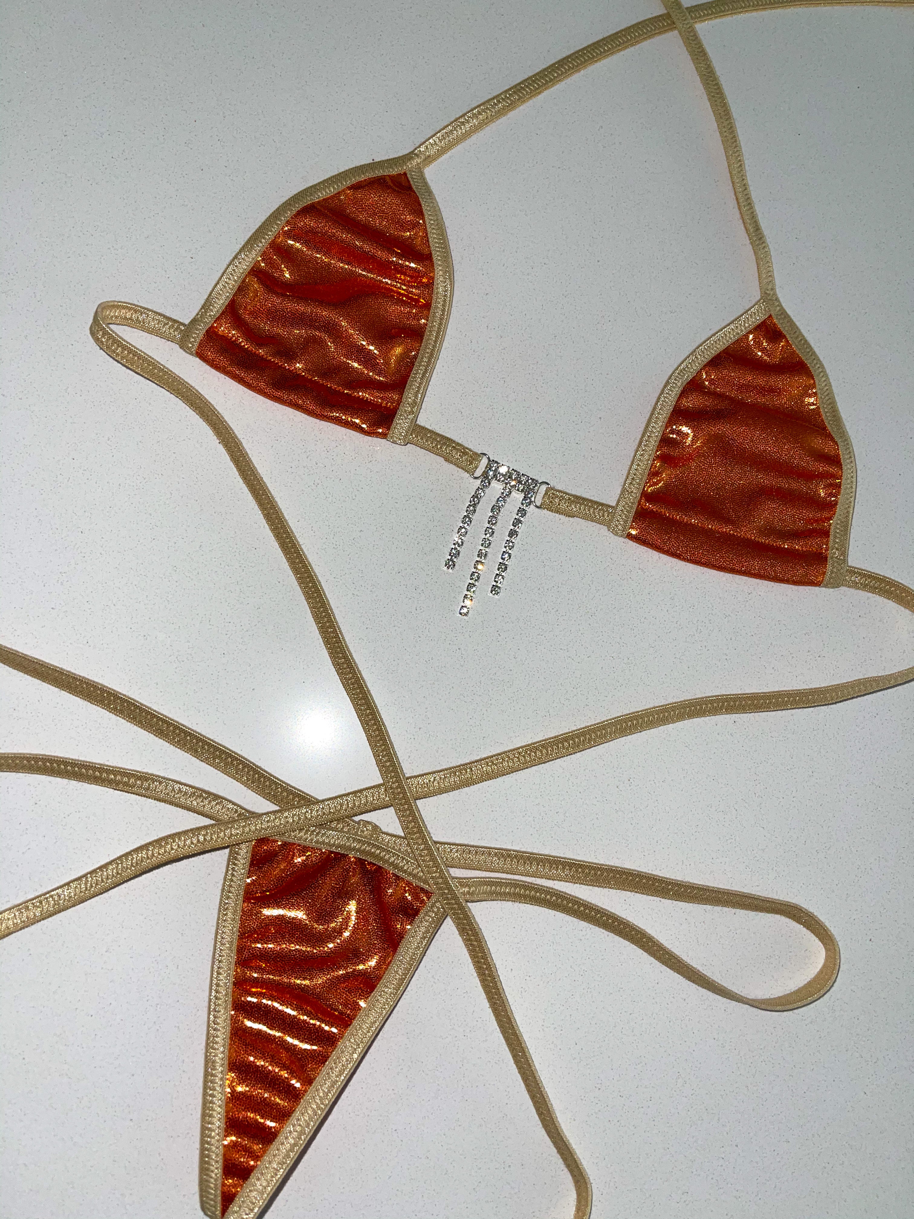 Orange dreamsicle sparkle microkini - Bikinis, Monokinis, skirt sets, and apparel inspired by strippers - Bubblegum The Brand