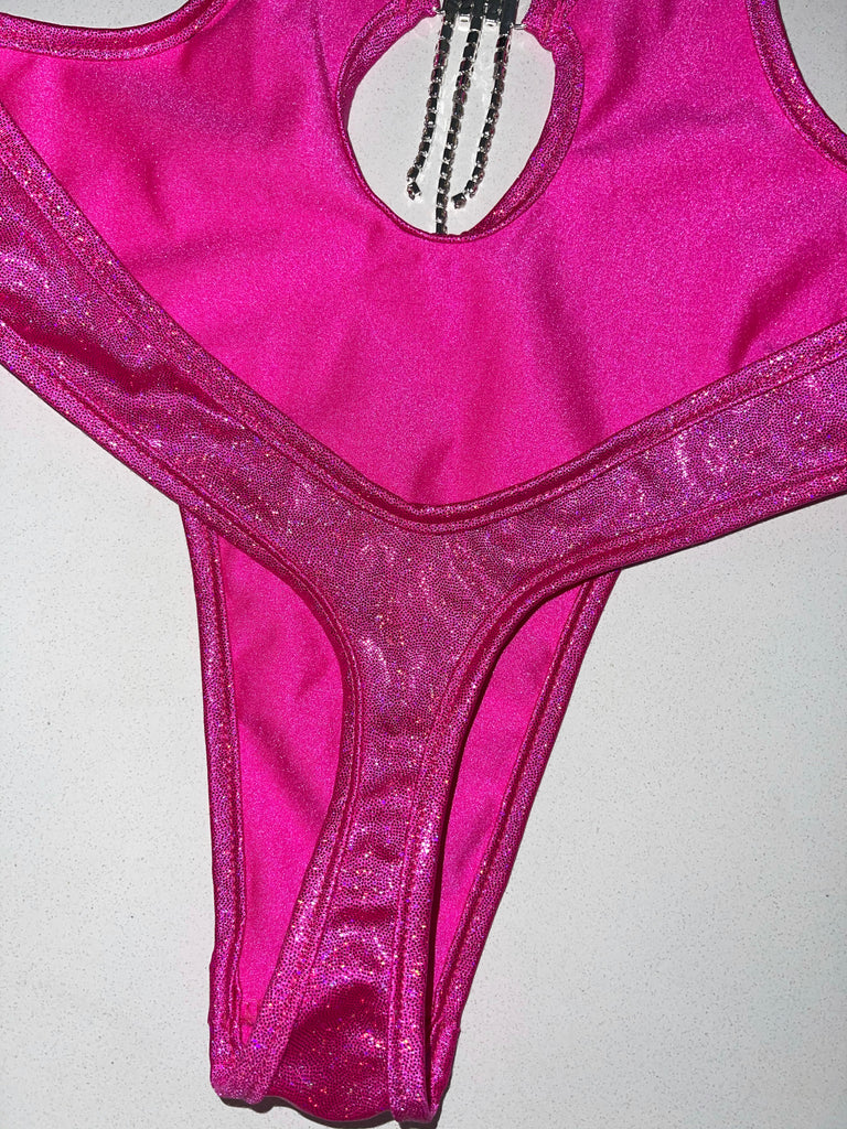 Pink starlight rhinestone one piece - Bikinis, Monokinis, skirt sets, and apparel inspired by strippers - Bubblegum The Brand