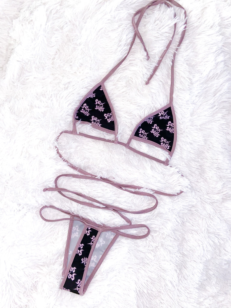 Sex Sells bikini violet - Bikinis, Monokinis, skirt sets, and apparel inspired by strippers - Bubblegum The Brand
