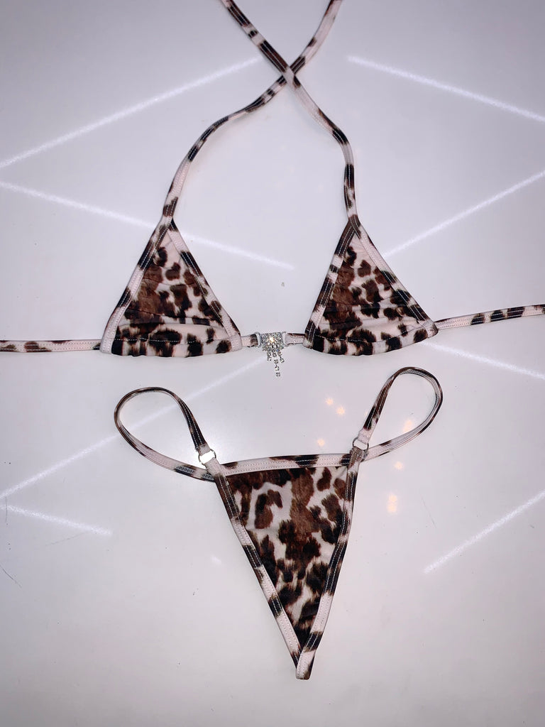 Cowhide sparkle microkini - Bikinis, Monokinis, skirt sets, and apparel inspired by strippers - Bubblegum The Brand