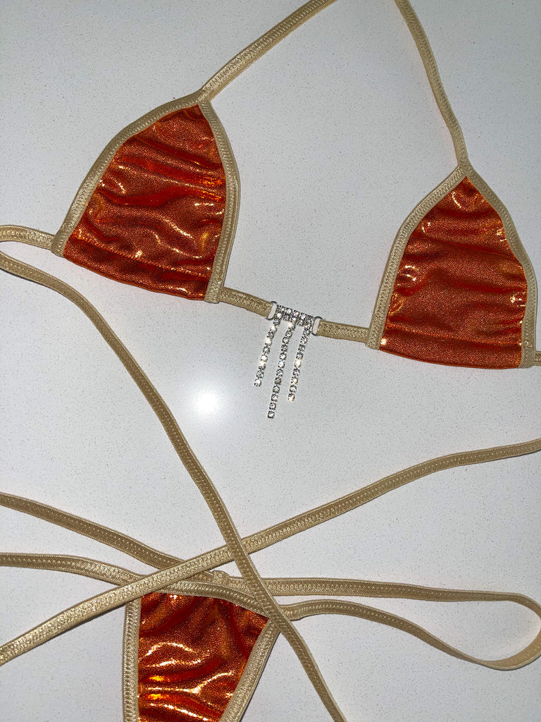 Orange dreamsicle sparkle microkini - Bikinis, Monokinis, skirt sets, and apparel inspired by strippers - Bubblegum The Brand