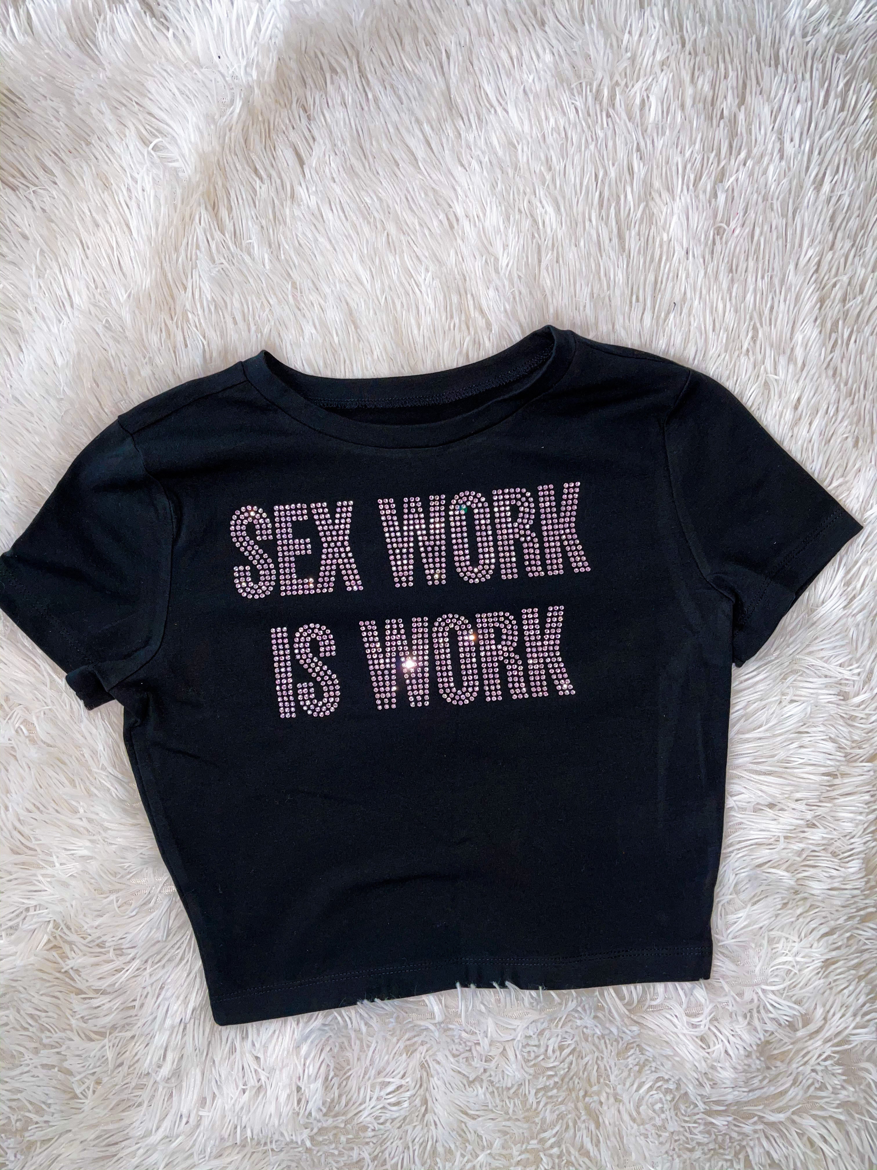 Sex work is work crop top - Bikinis, Monokinis, skirt sets, and apparel inspired by strippers - Bubblegum The Brand