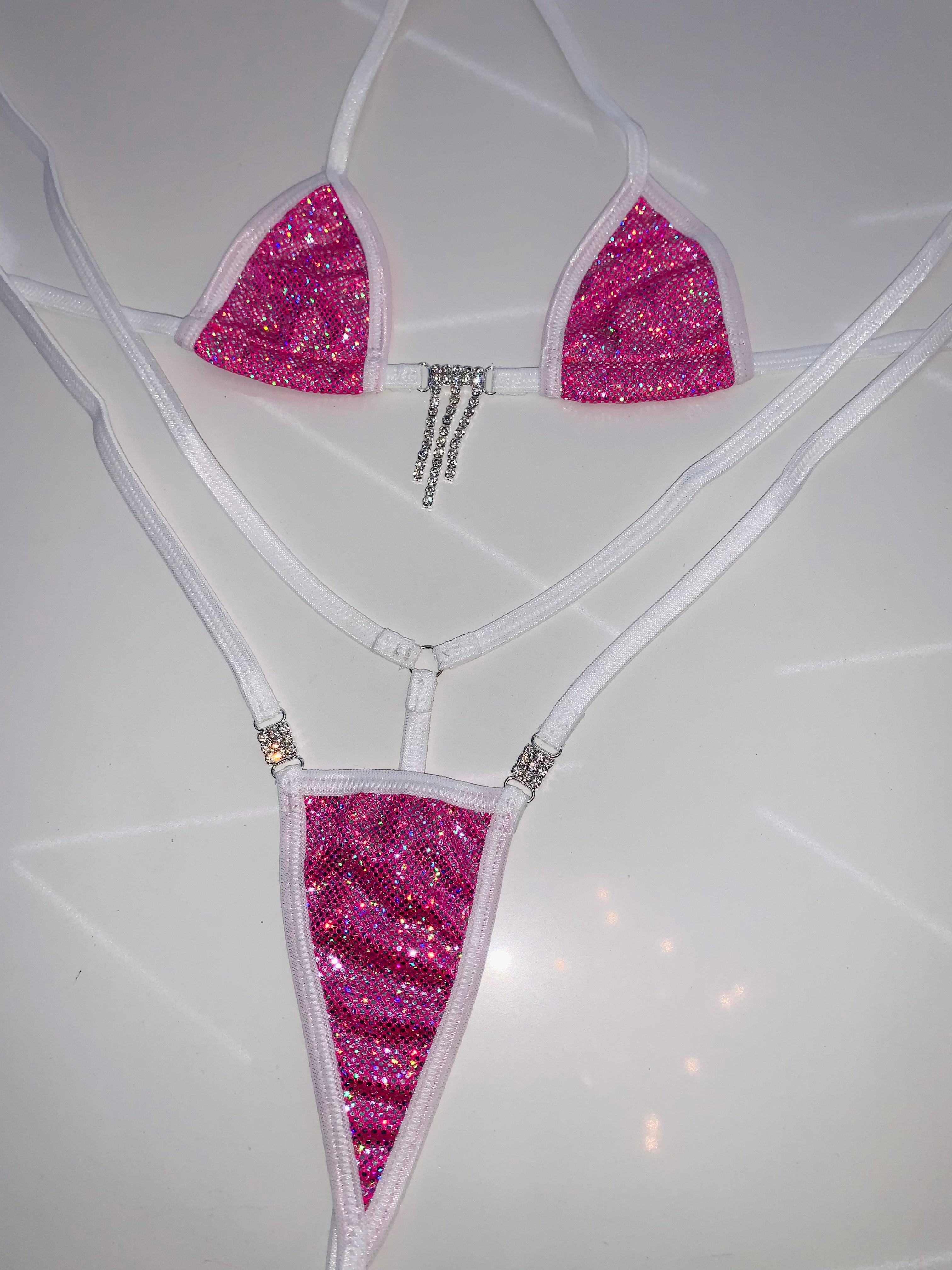 Micro sparkle slingshot microkini - Bikinis, Monokinis, skirt sets, and apparel inspired by strippers - Bubblegum The Brand