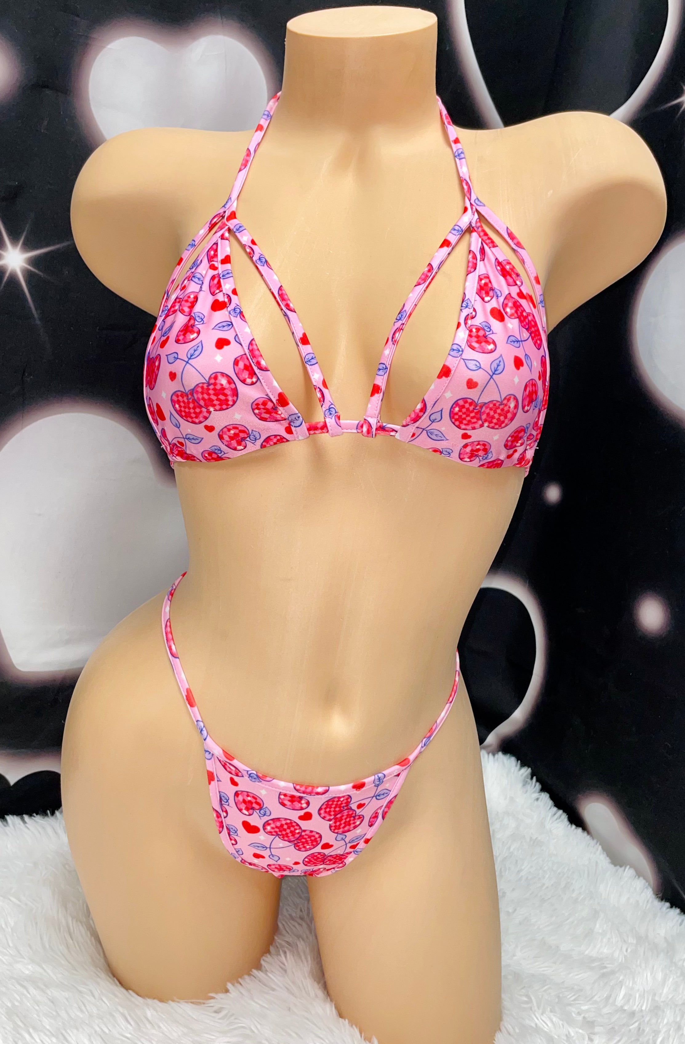 Cherries & Checkers skirt set - Bikinis, Monokinis, skirt sets, and apparel inspired by strippers - Bubblegum The Brand