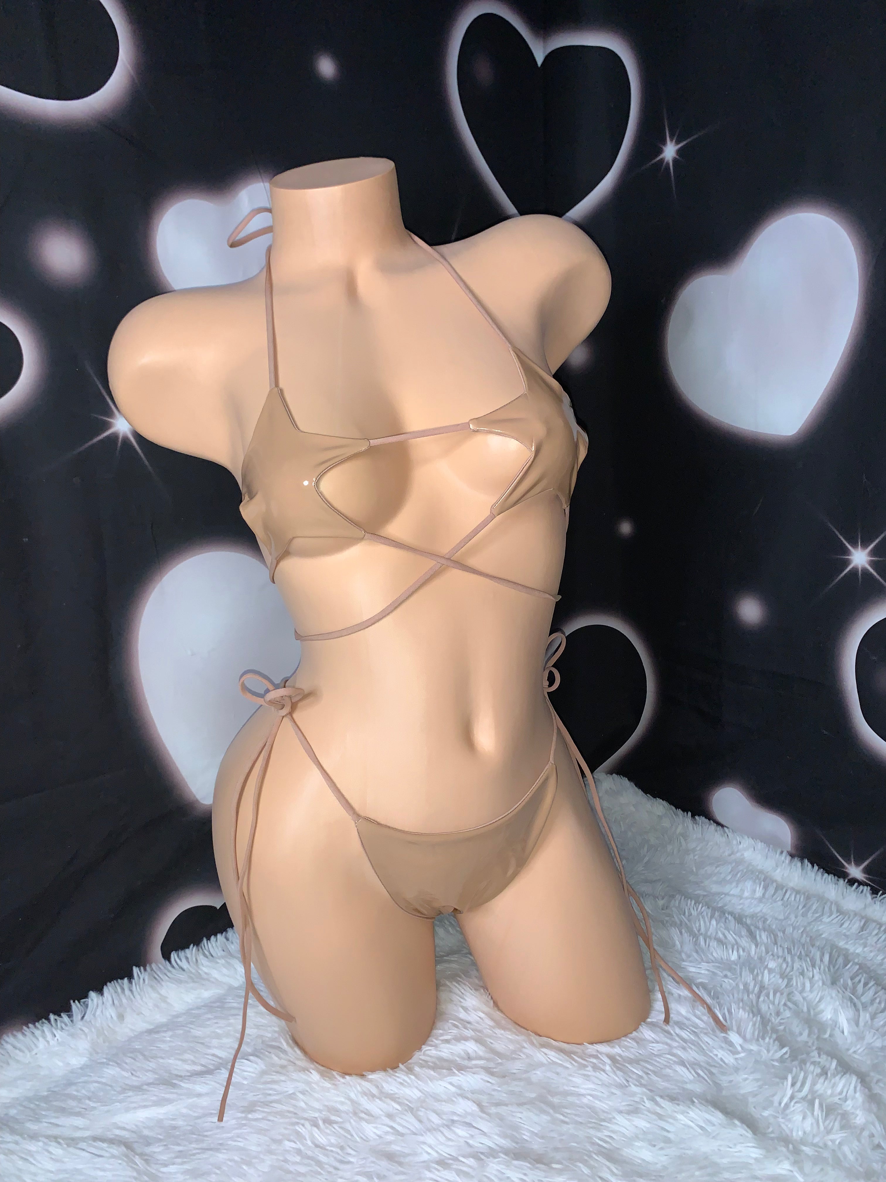 Latex star bikini toffee - Bikinis, Monokinis, skirt sets, and apparel inspired by strippers - Bubblegum The Brand