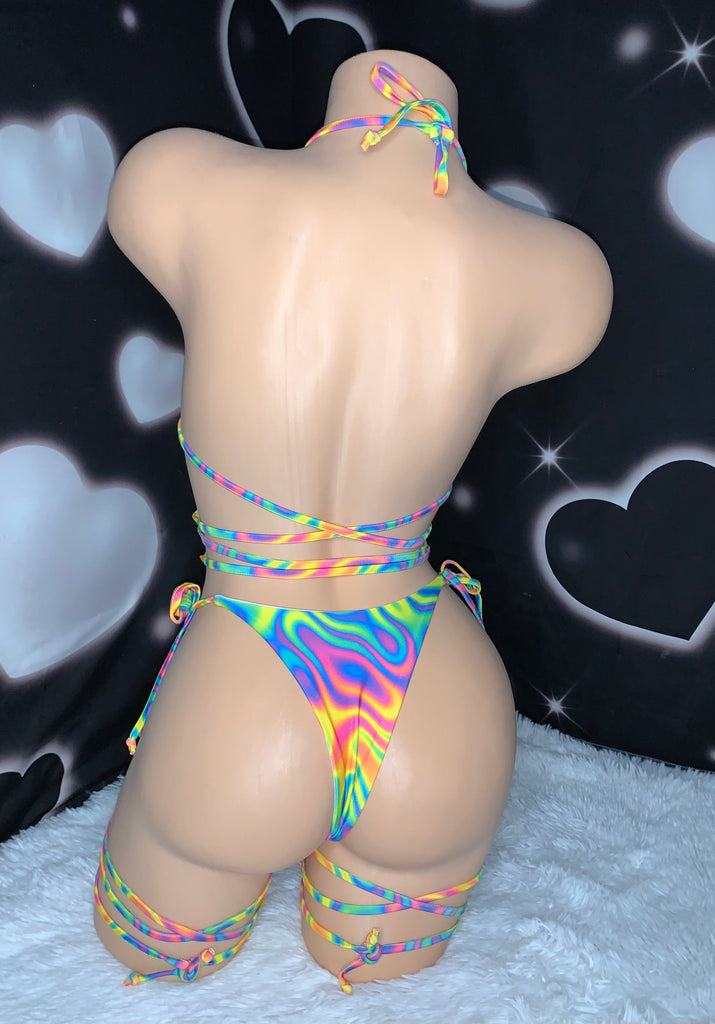 Rainbow sherbert reverie bikini - Bikinis, Monokinis, skirt sets, and apparel inspired by strippers - Bubblegum The Brand