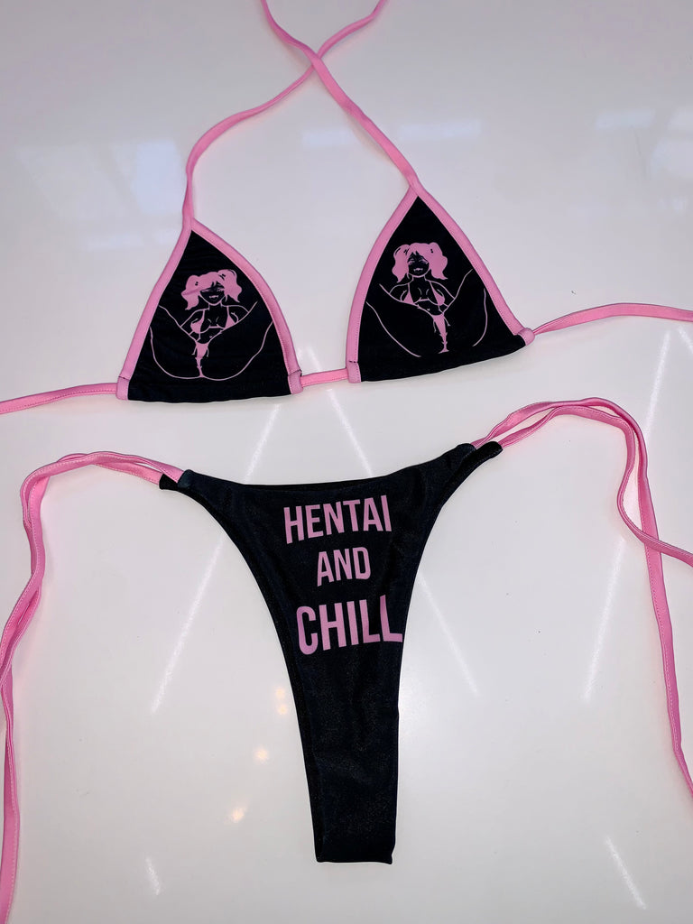 Hentai and Chill Bikini - Bikinis, Monokinis, skirt sets, and apparel inspired by strippers - Bubblegum The Brand