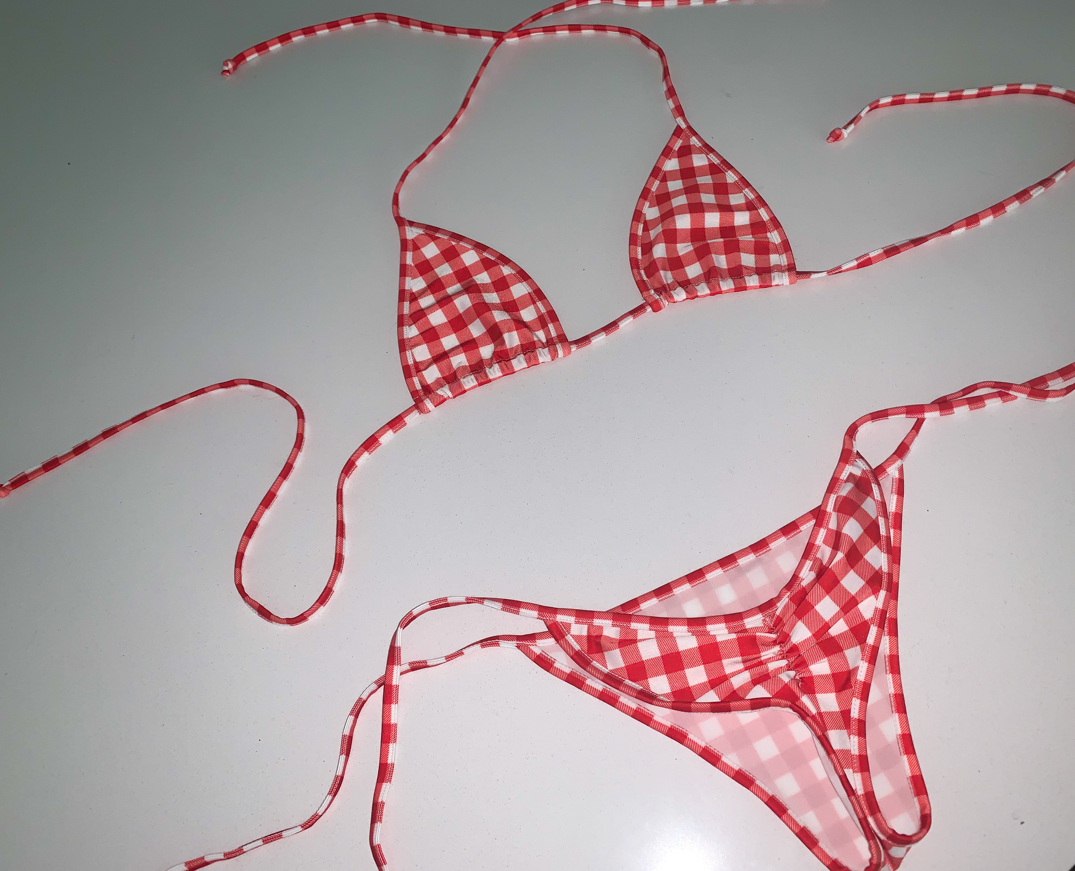 Red gingham bikini - Bikinis, Monokinis, skirt sets, and apparel inspired by strippers - Bubblegum The Brand