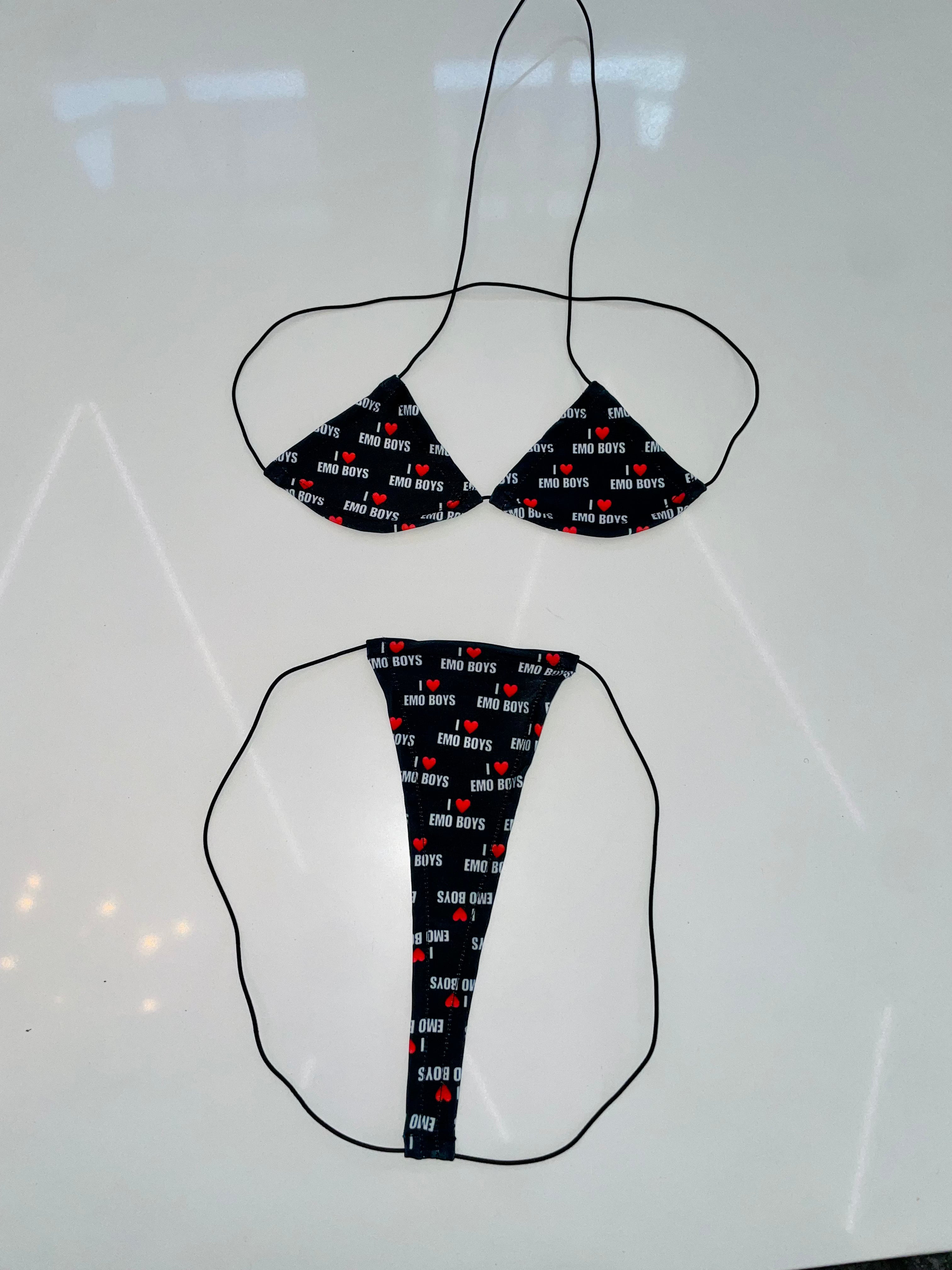 I love emo boys string mico - Bikinis, Monokinis, skirt sets, and apparel inspired by strippers - Bubblegum The Brand