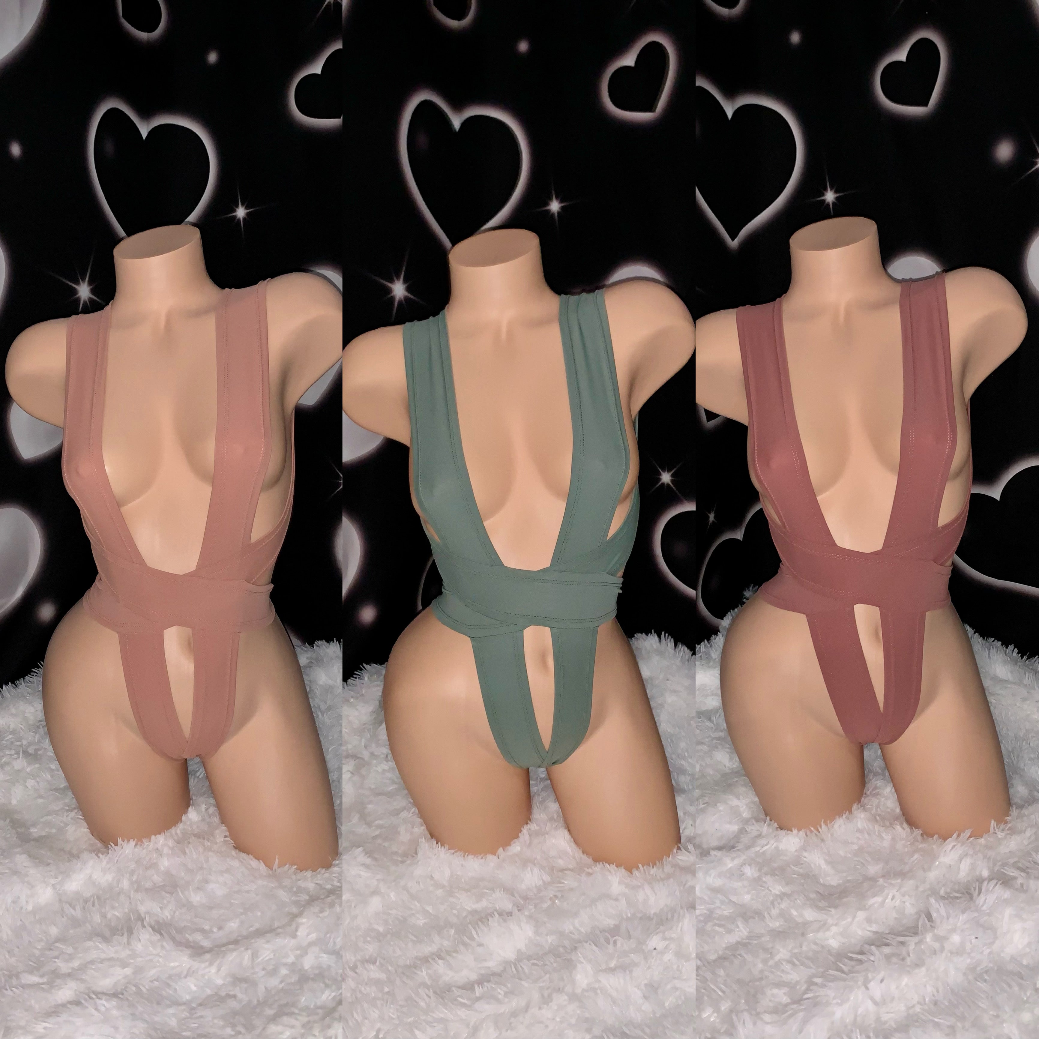 Matte Nude Wrap one piece - Bikinis, Monokinis, skirt sets, and apparel inspired by strippers - Bubblegum The Brand