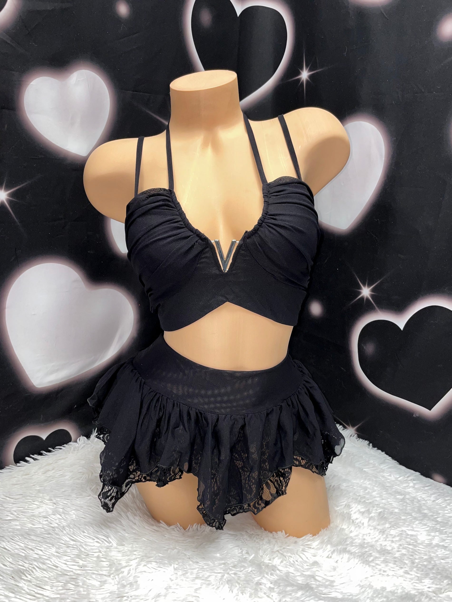 Goth Pixie skirt set - Bikinis, Monokinis, skirt sets, and apparel inspired by strippers - Bubblegum The Brand