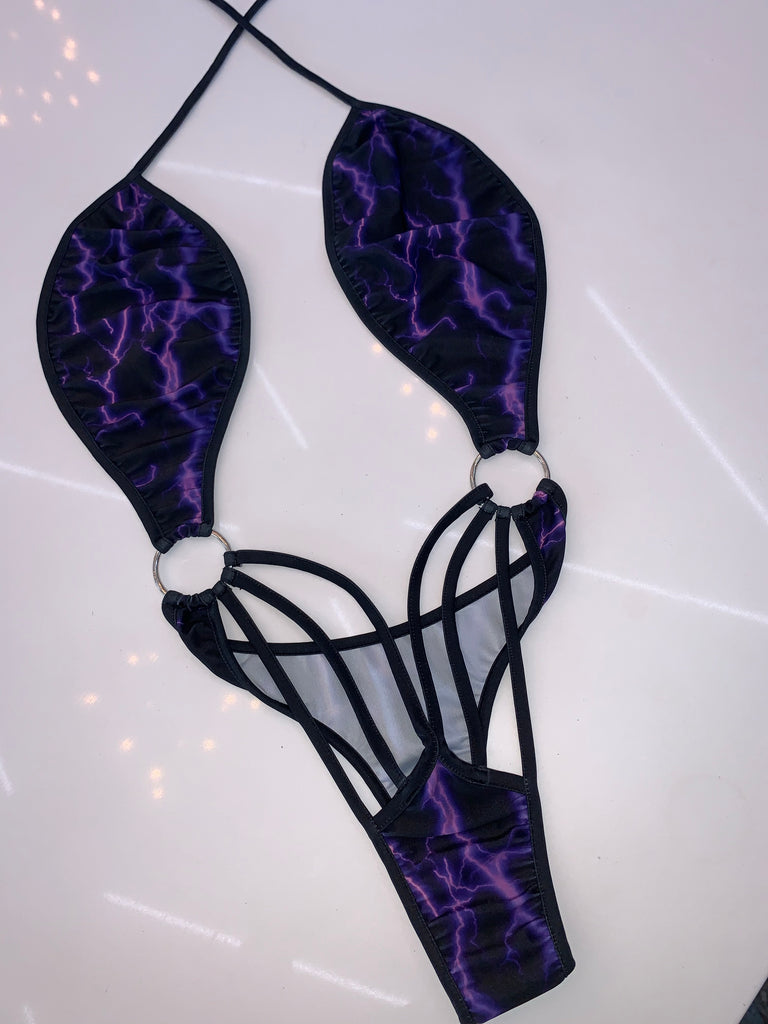 Purple Lightning ring one piece - Bikinis, Monokinis, skirt sets, and apparel inspired by strippers - Bubblegum The Brand