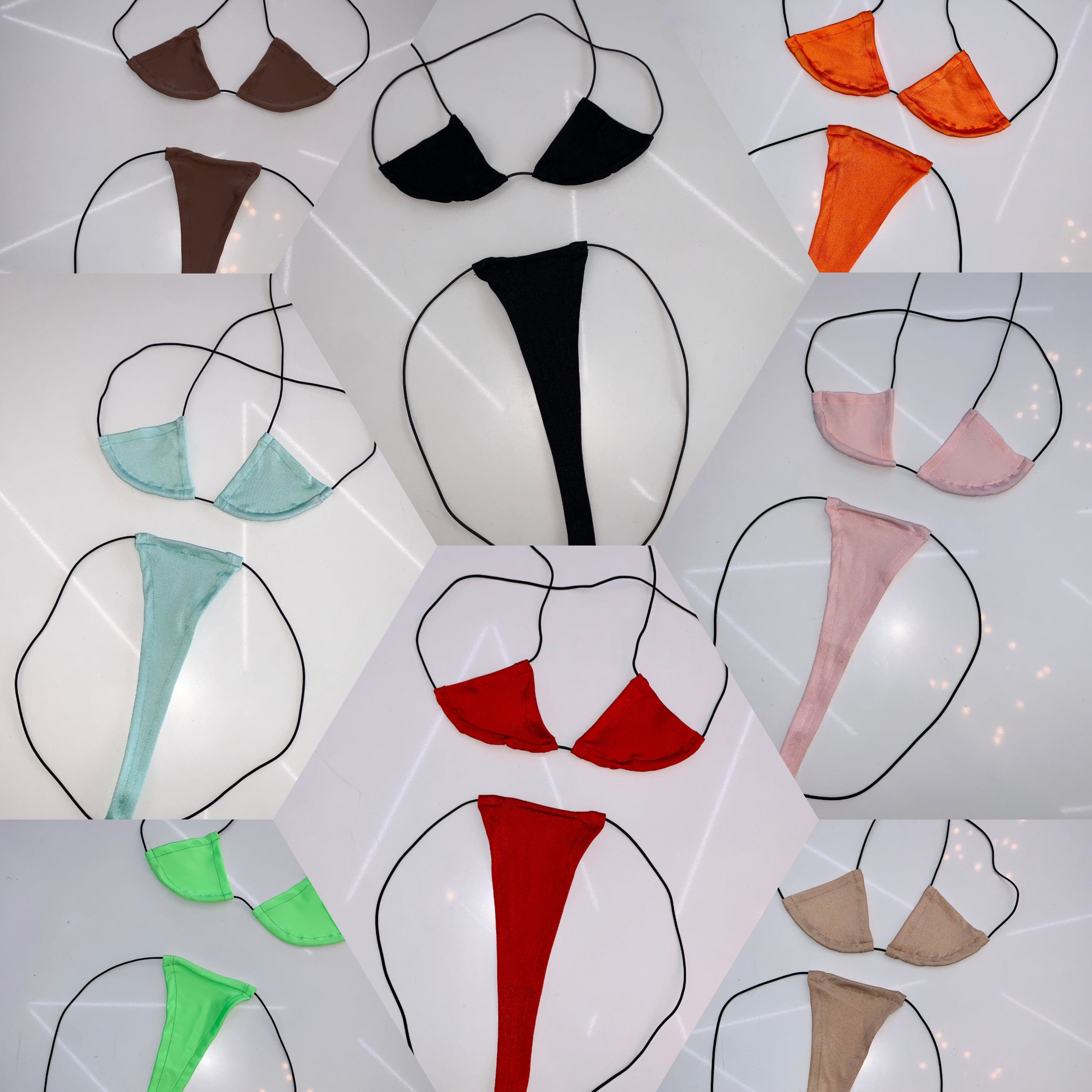 String Microkini in Plain Colors - Simple and stylish microkini swimwear in solid colors, offering a minimalistic design from Bubblegum The Brand