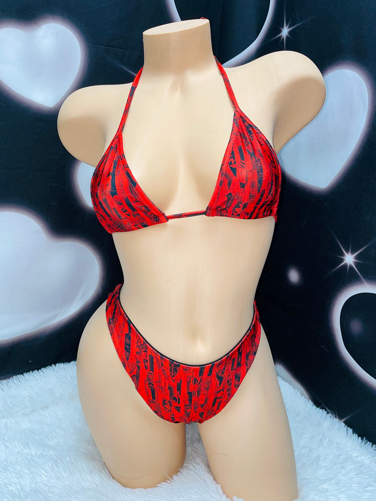 Slasher corset bottom bikini set