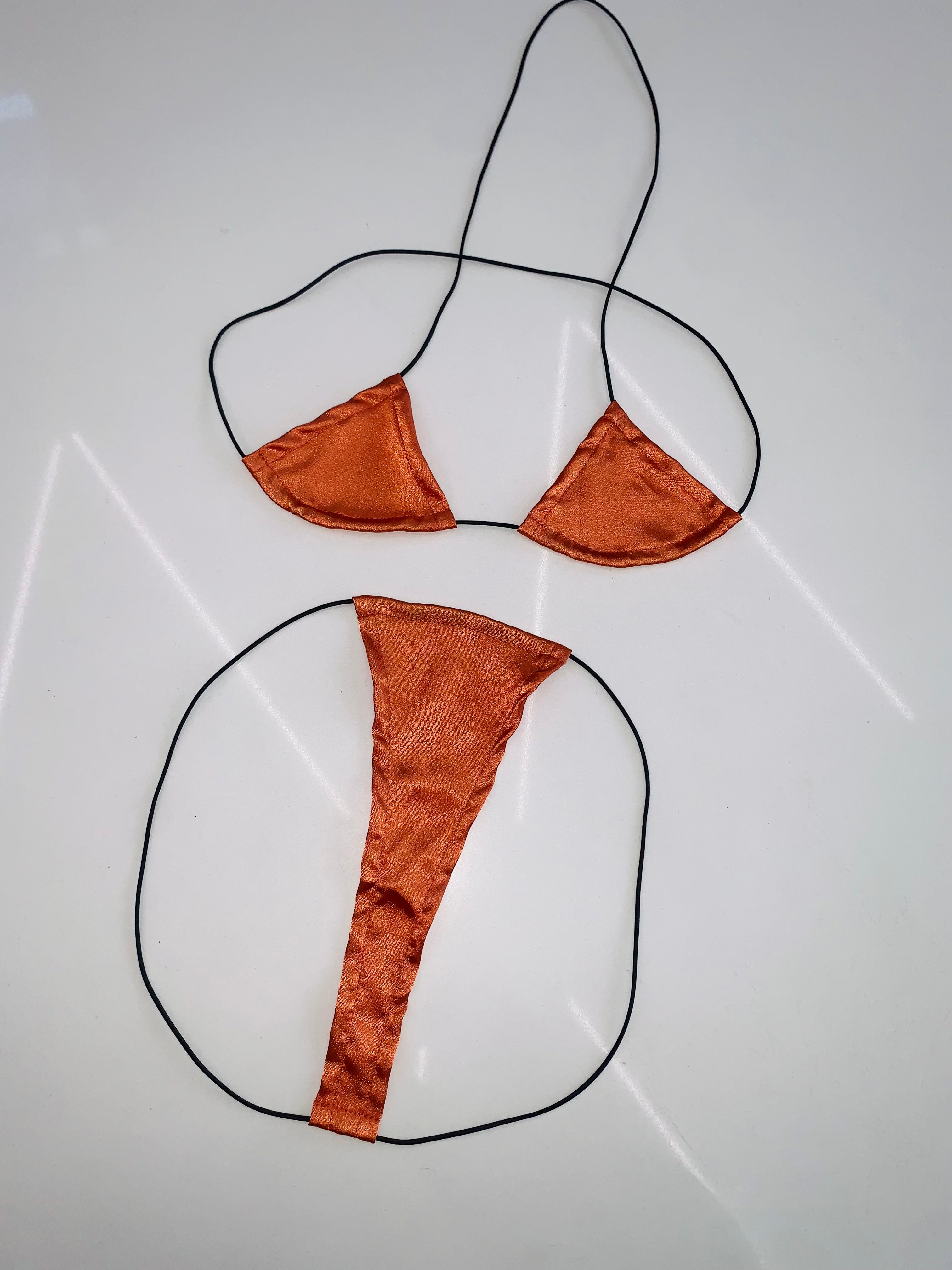 Satin string microkini - Bikinis, Monokinis, skirt sets, and apparel inspired by strippers - Bubblegum The Brand