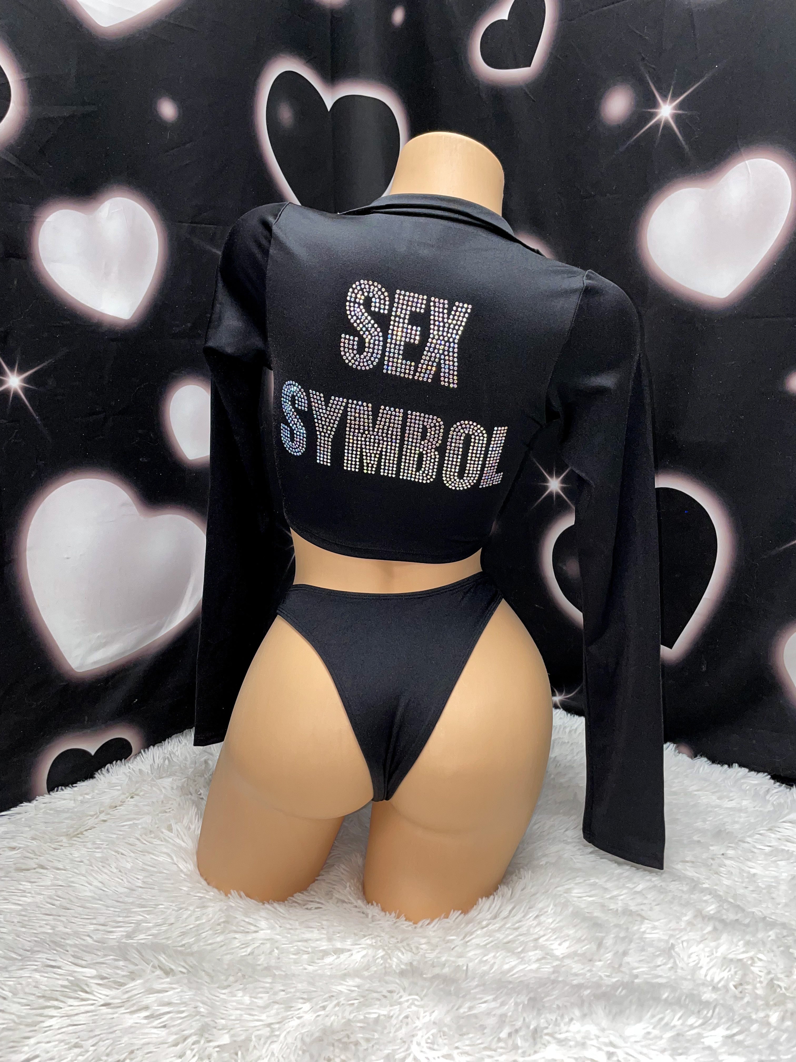 Sex symbol rhinestone set - Bikinis, Monokinis, skirt sets, and apparel inspired by strippers - Bubblegum The Brand