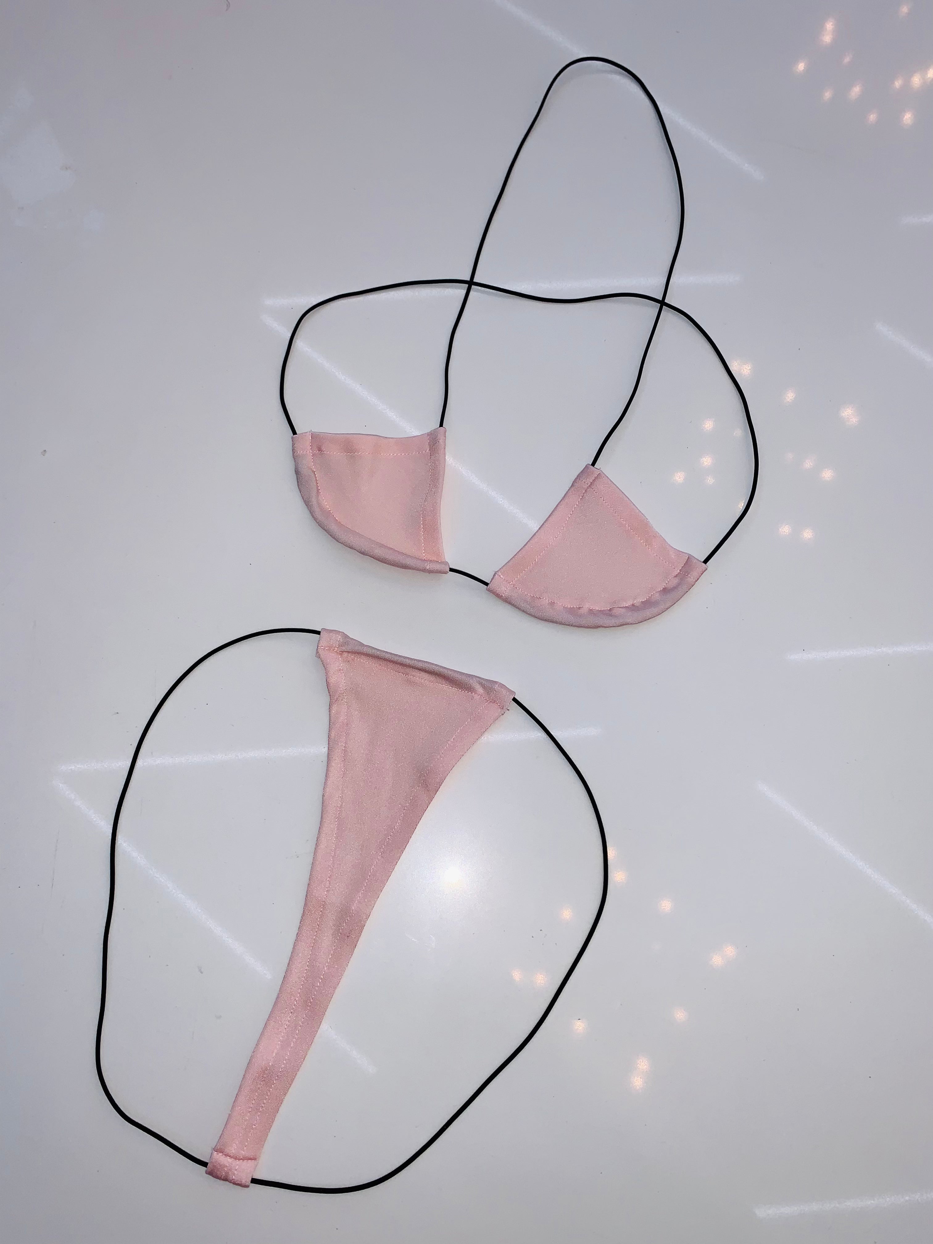 String Microkini plain colors - Bikinis, Monokinis, skirt sets, and apparel inspired by strippers - Bubblegum The Brand