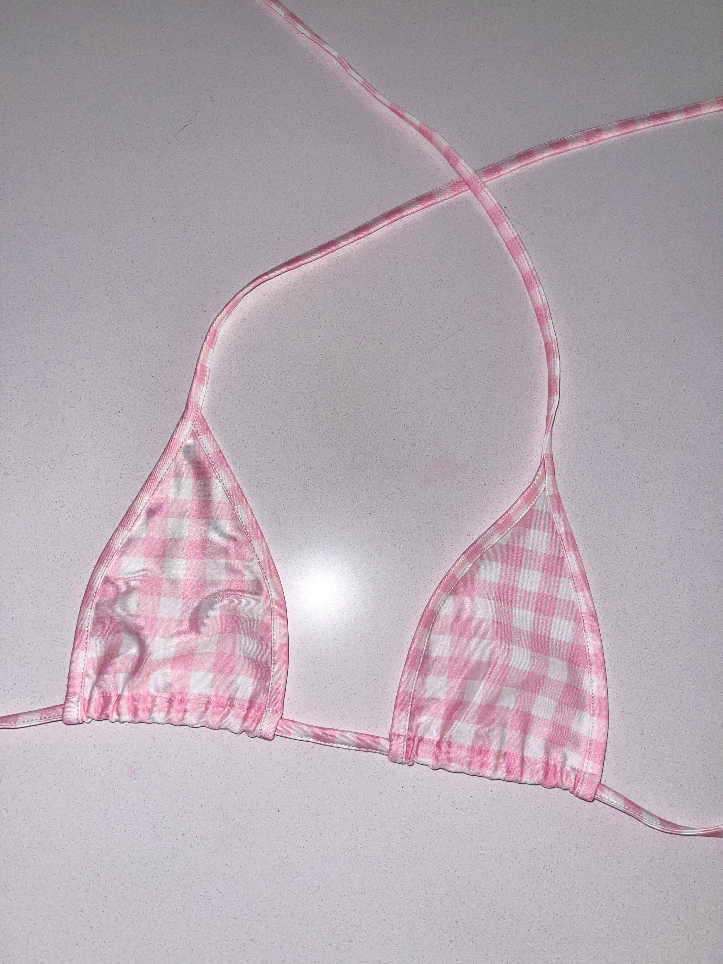 Pink gingham bikini - Bikinis, Monokinis, skirt sets, and apparel inspired by strippers - Bubblegum The Brand