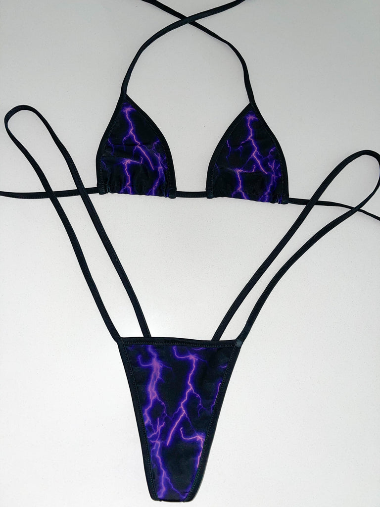 Purple lightning slingshot - Bikinis, Monokinis, skirt sets, and apparel inspired by strippers - Bubblegum The Brand