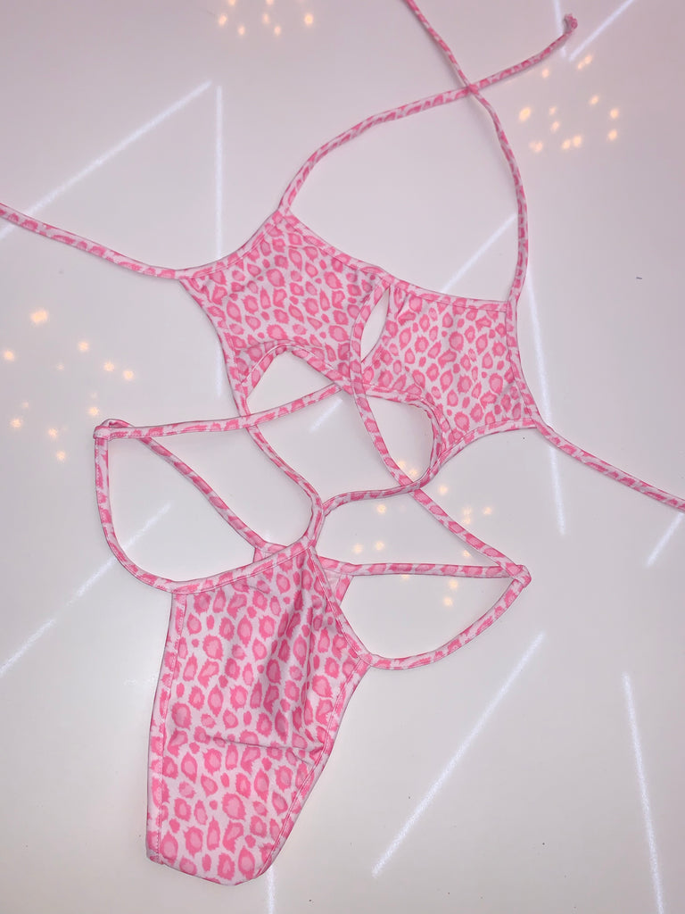 Pink Leopard Star One Piece - Bikinis, Monokinis, skirt sets, and apparel inspired by strippers - Bubblegum The Brand