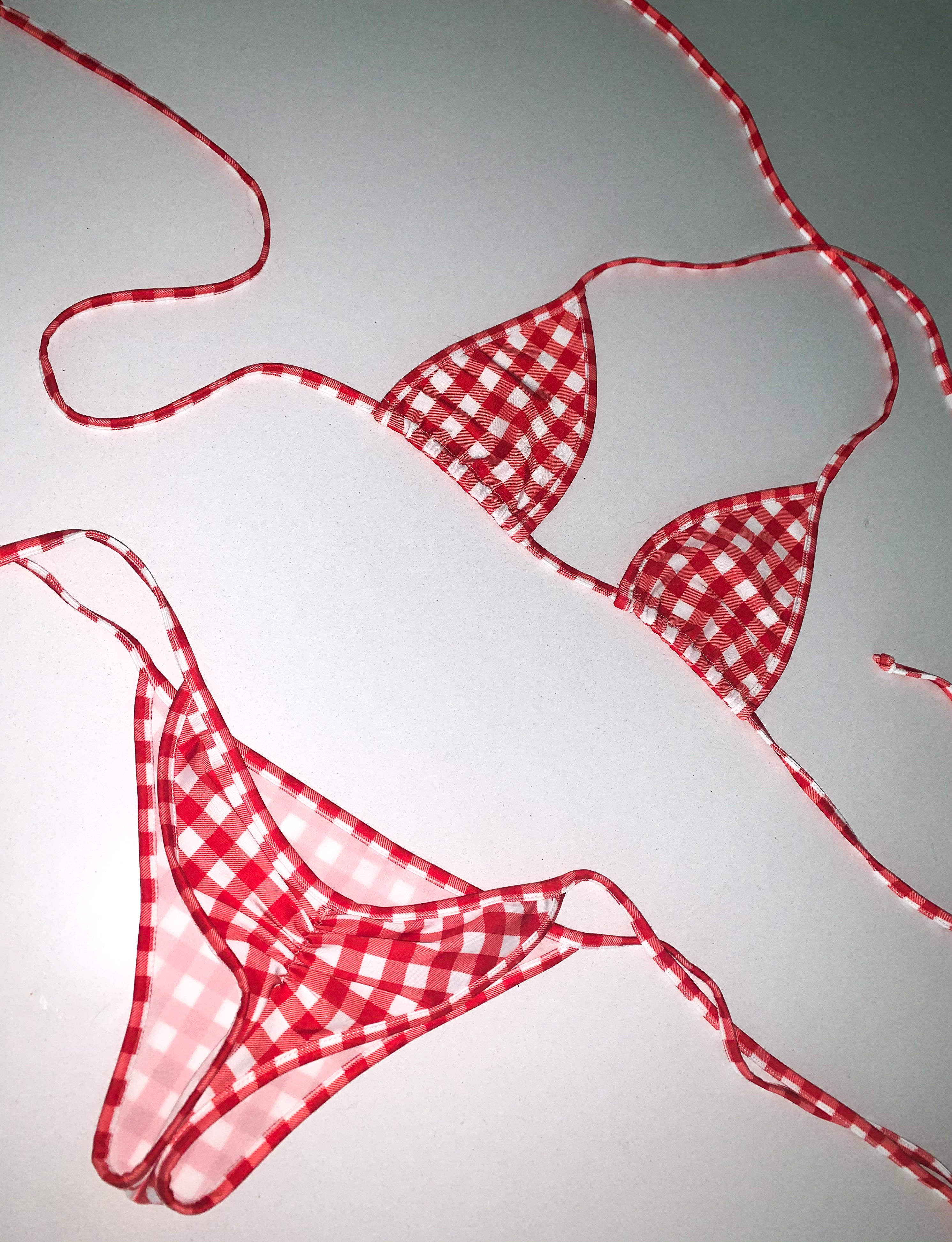 Red gingham bikini - Bikinis, Monokinis, skirt sets, and apparel inspired by strippers - Bubblegum The Brand