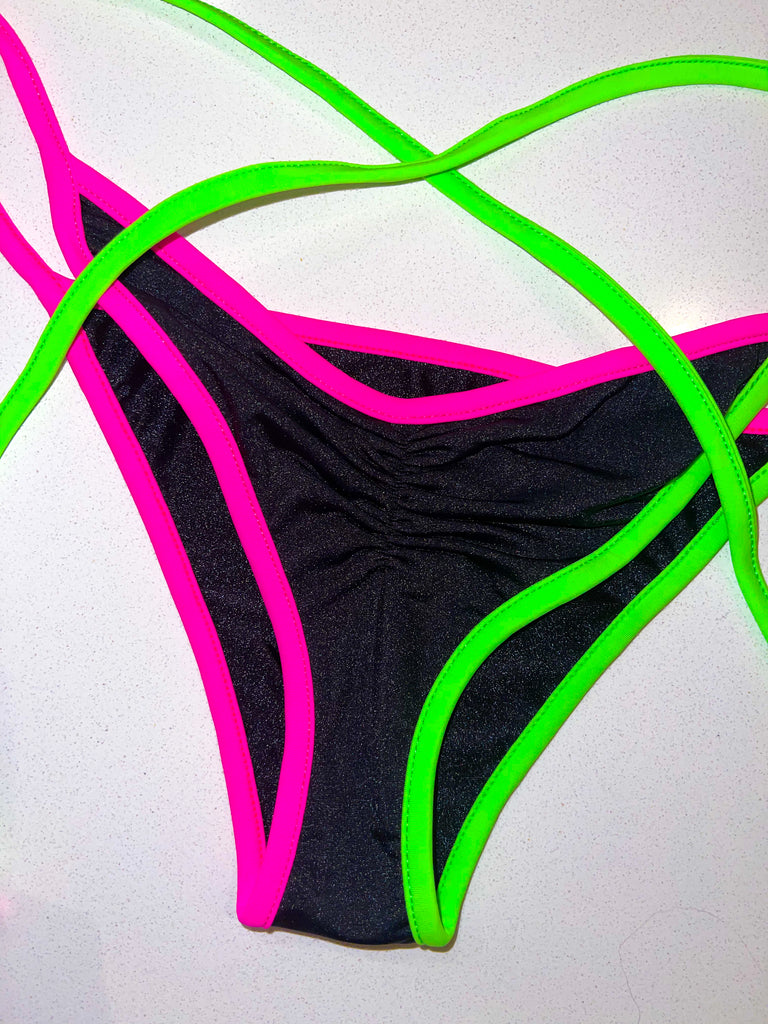 Split color neon bikini - Bikinis, Monokinis, skirt sets, and apparel inspired by strippers - Bubblegum The Brand
