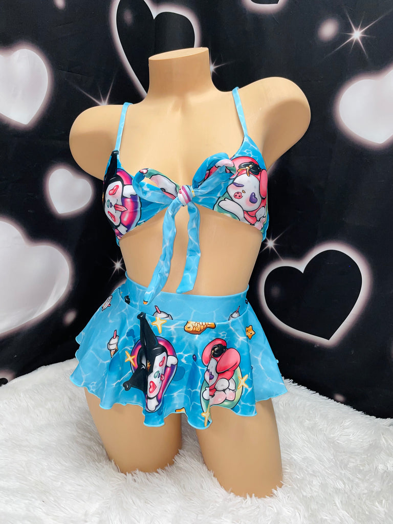 Sanrihoe skirt set - Bikinis, Monokinis, skirt sets, and apparel inspired by strippers - Bubblegum The Brand